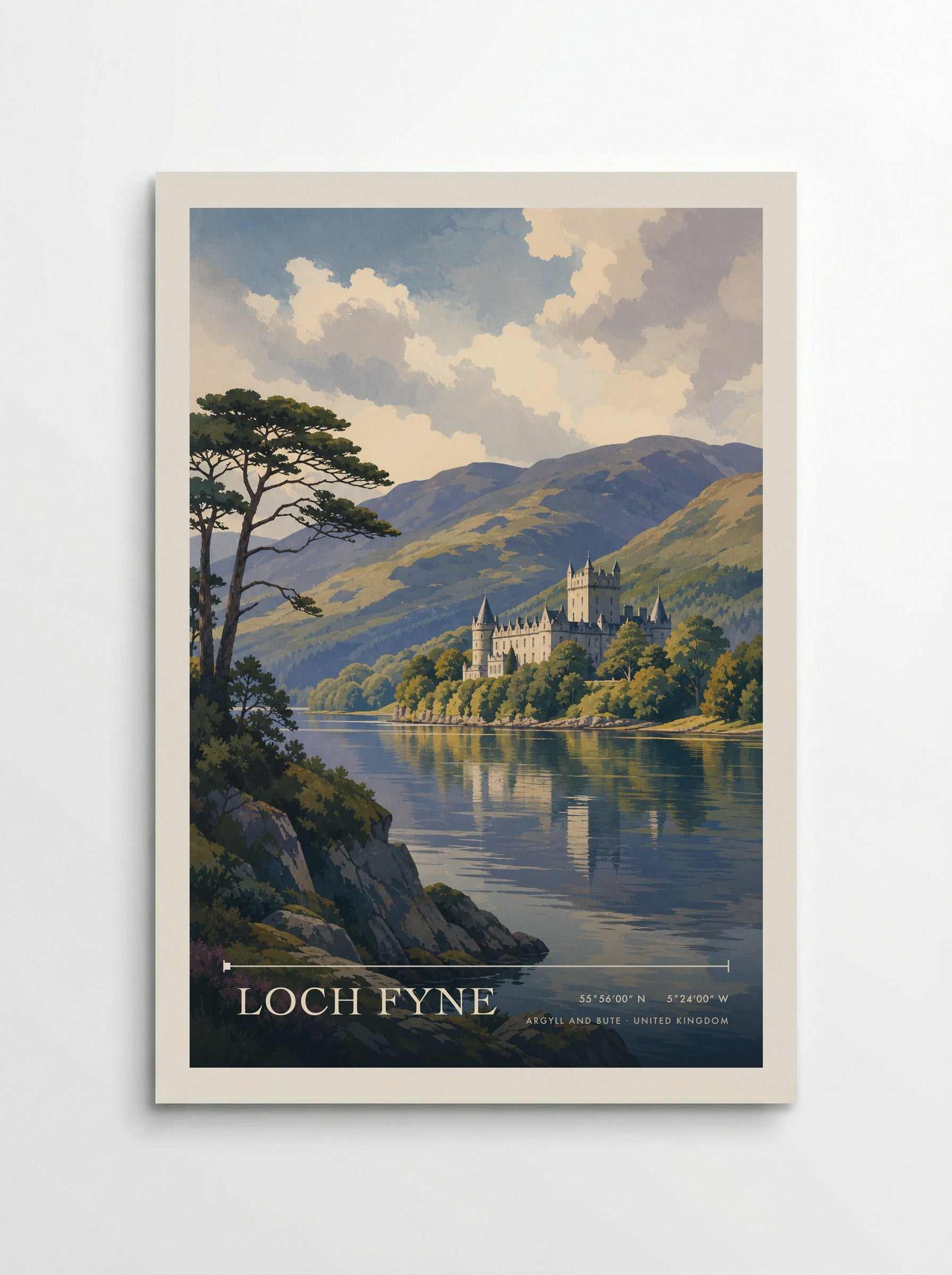 Loch Fyne Argyll and Bute United Kingdom Travel Poster - Poster