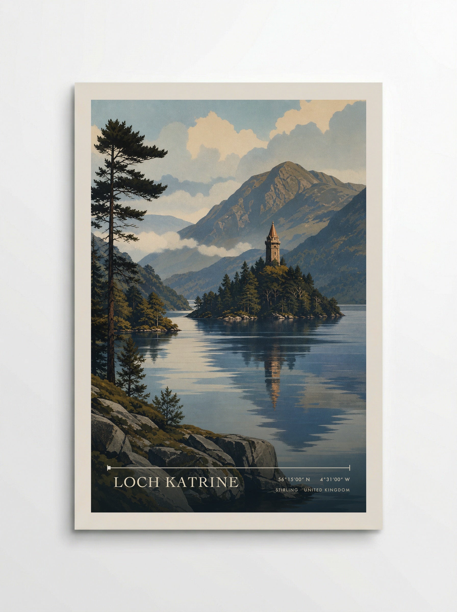 Loch Katrine Stirling United Kingdom Travel Poster - Poster
