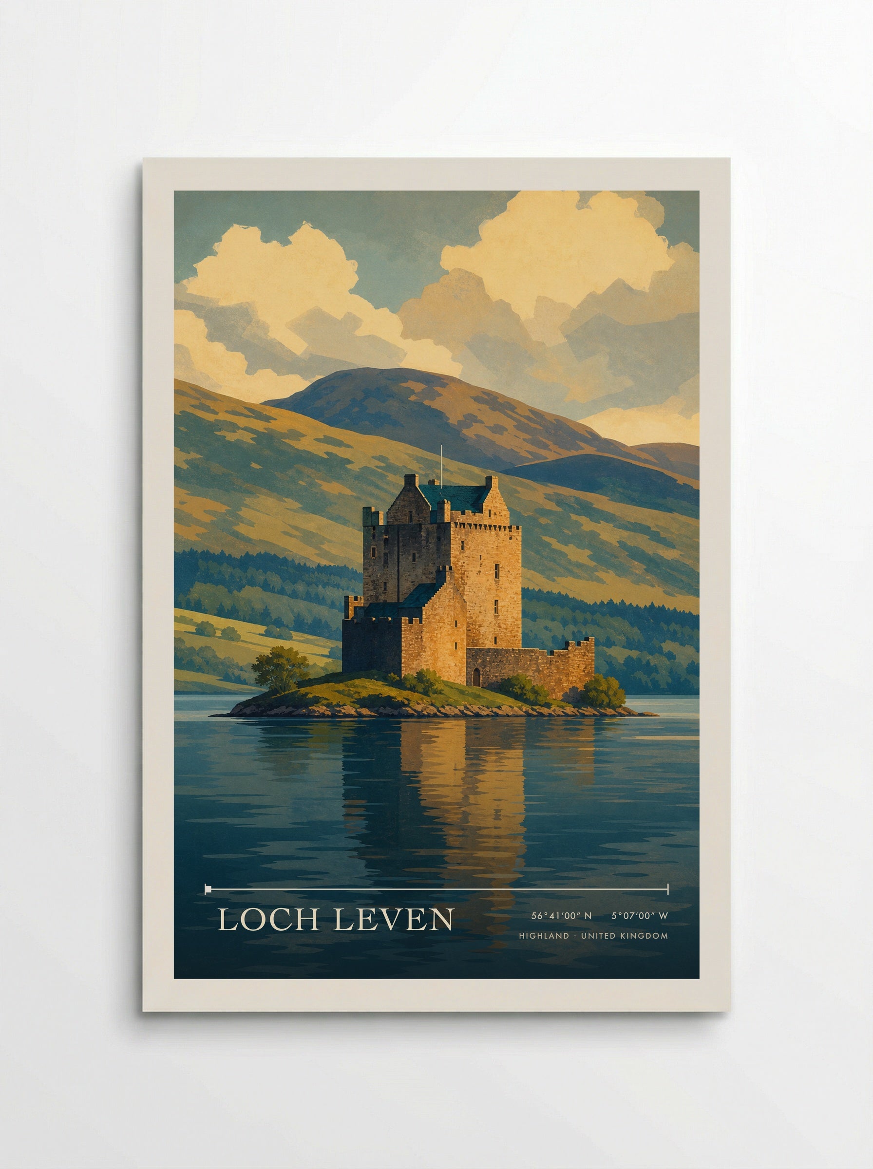 Loch Leven Highland United Kingdom Travel Poster - Poster