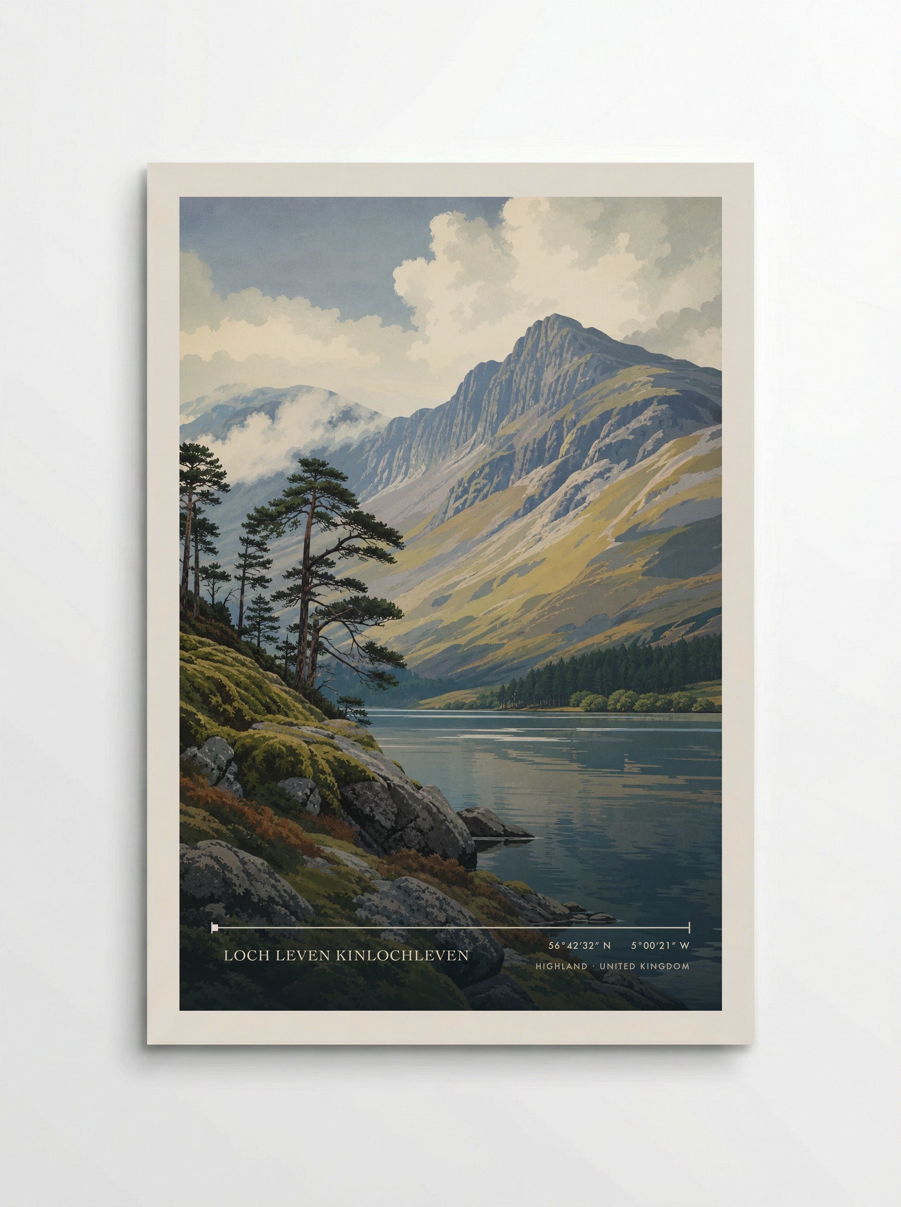 Loch Leven Kinlochleven Highland United Kingdom Travel Poster - Poster