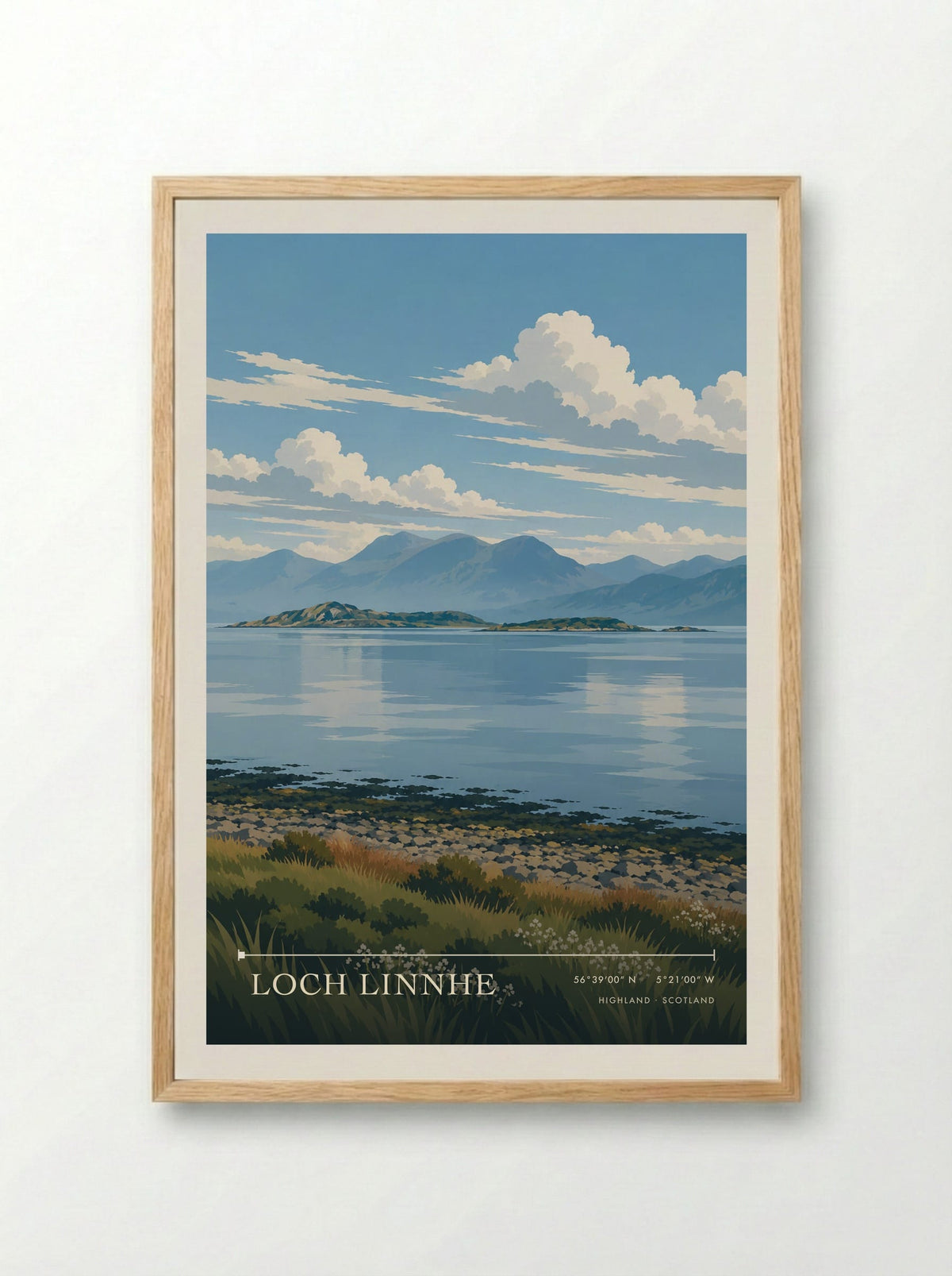 Loch Linnhe, Highland | Travel Poster - Framed Print Wood