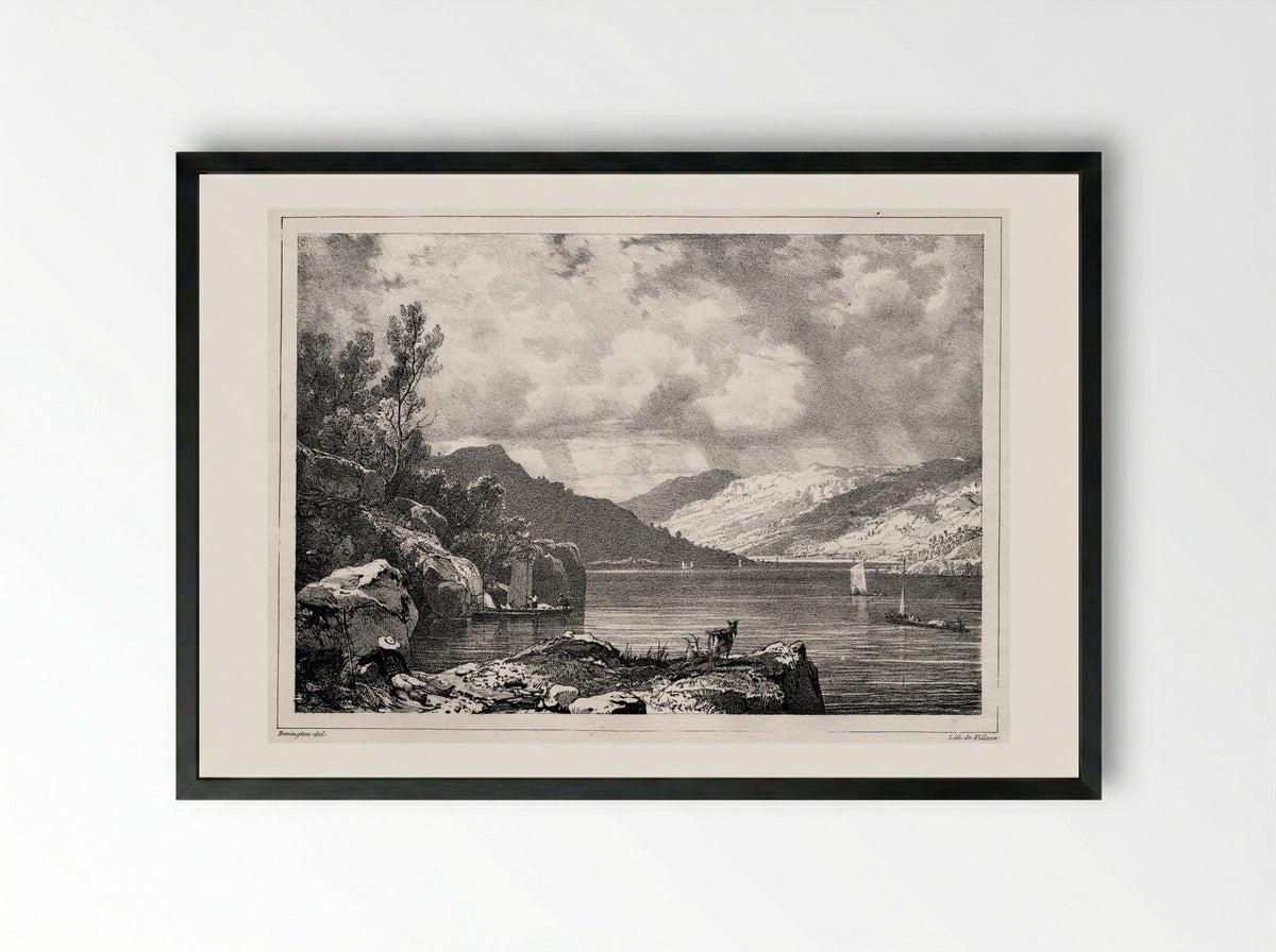 Loch Lomond - Richard Parkes Bonington - Framed Print Black