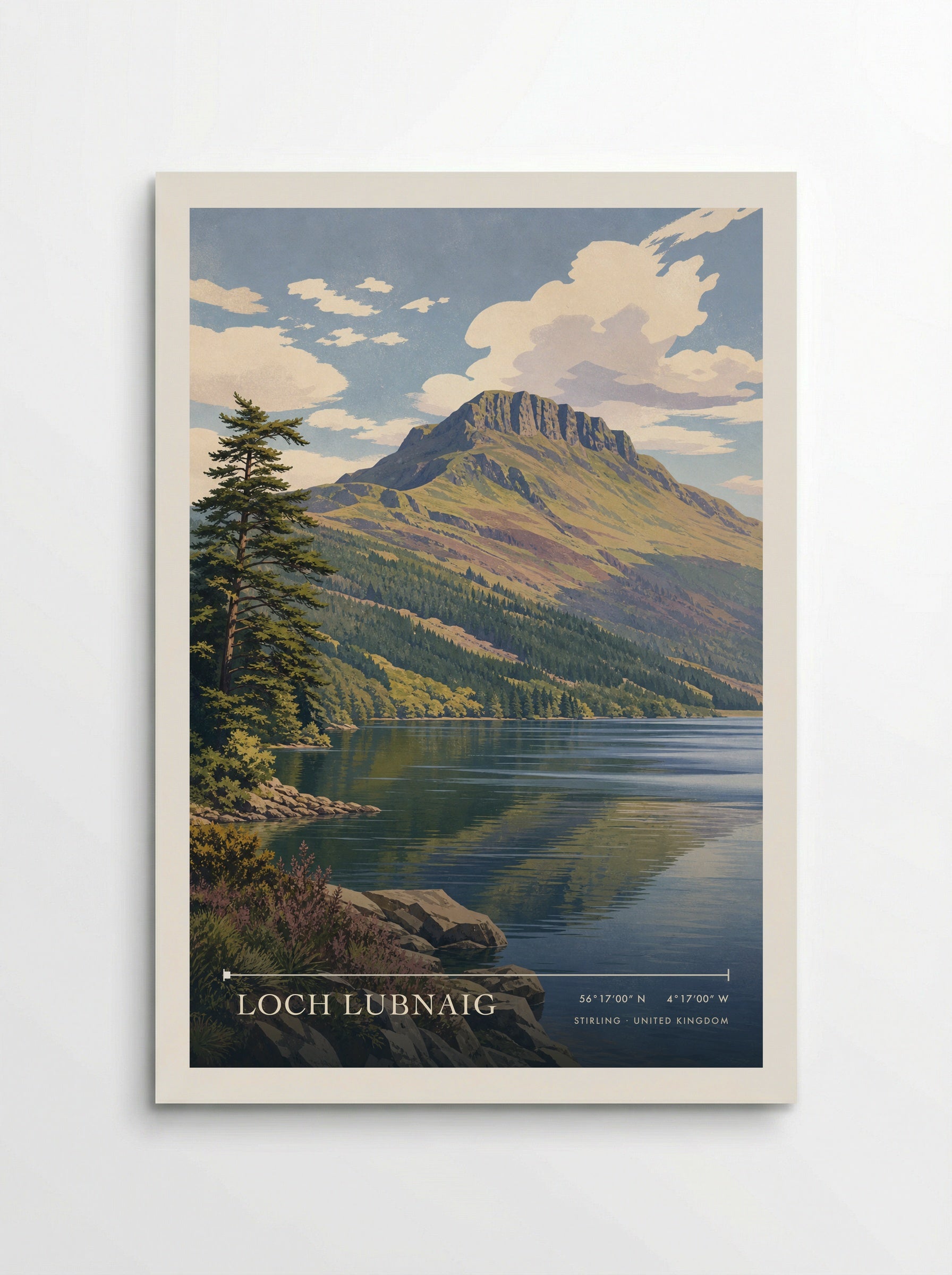 Loch Lubnaig Stirling United Kingdom Travel Poster - Poster