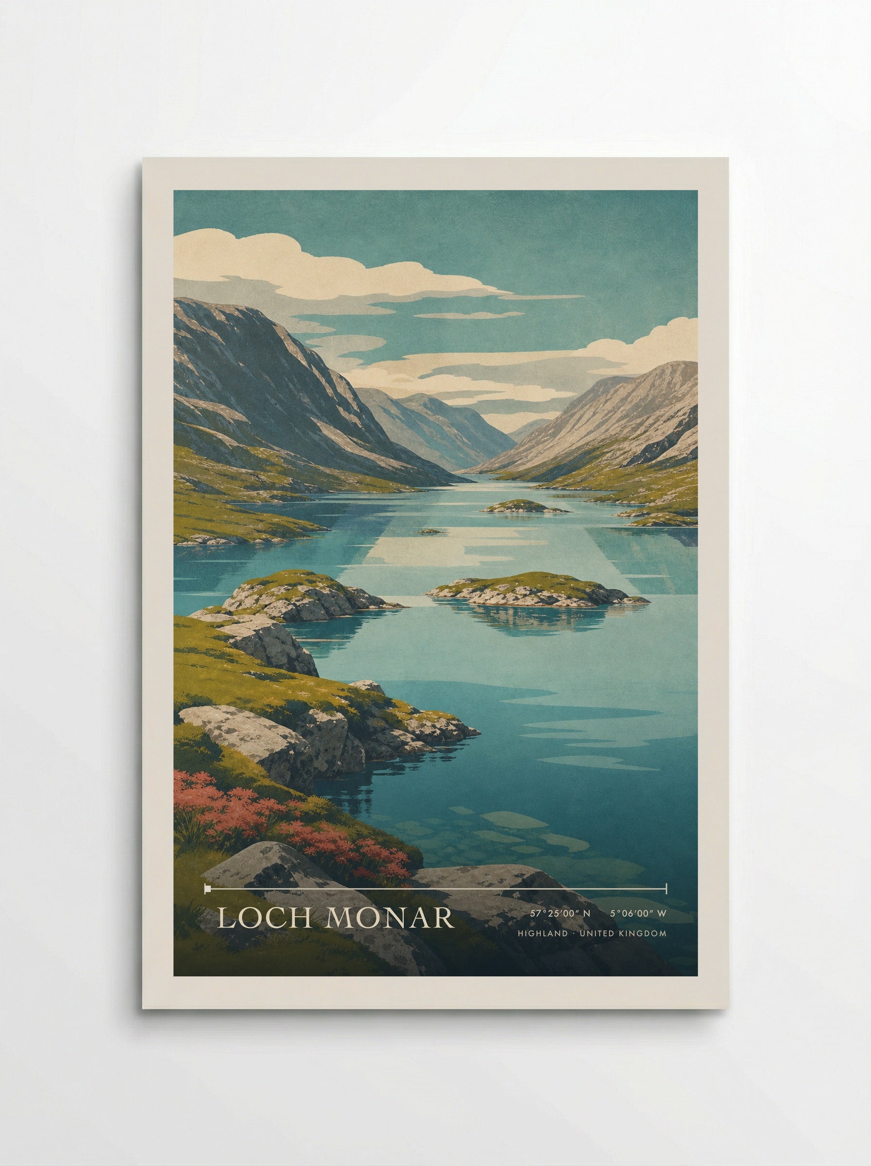Loch Monar Highland United Kingdom Travel Poster - Poster