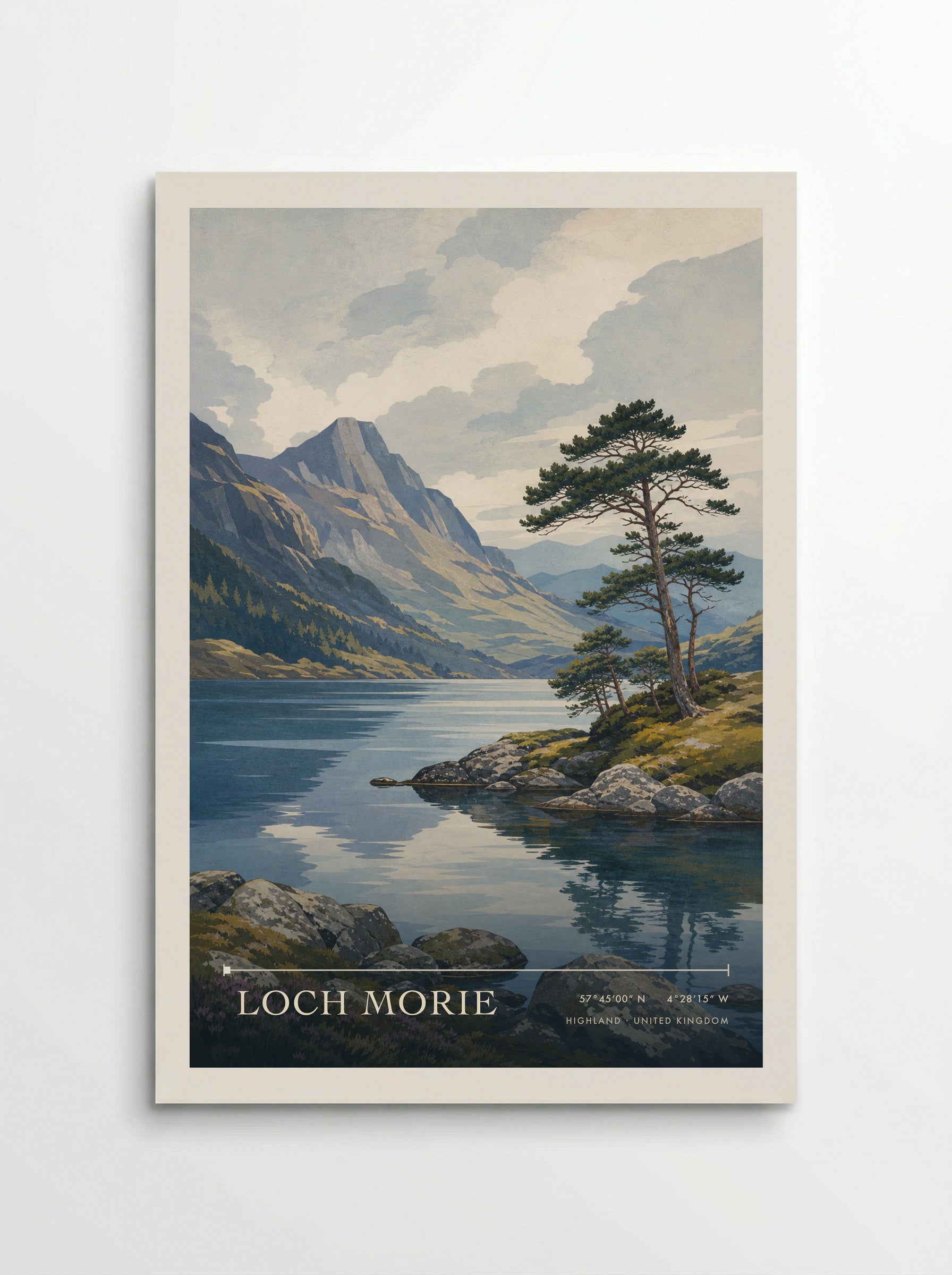 Loch Morie Highland United Kingdom Travel Poster - Poster