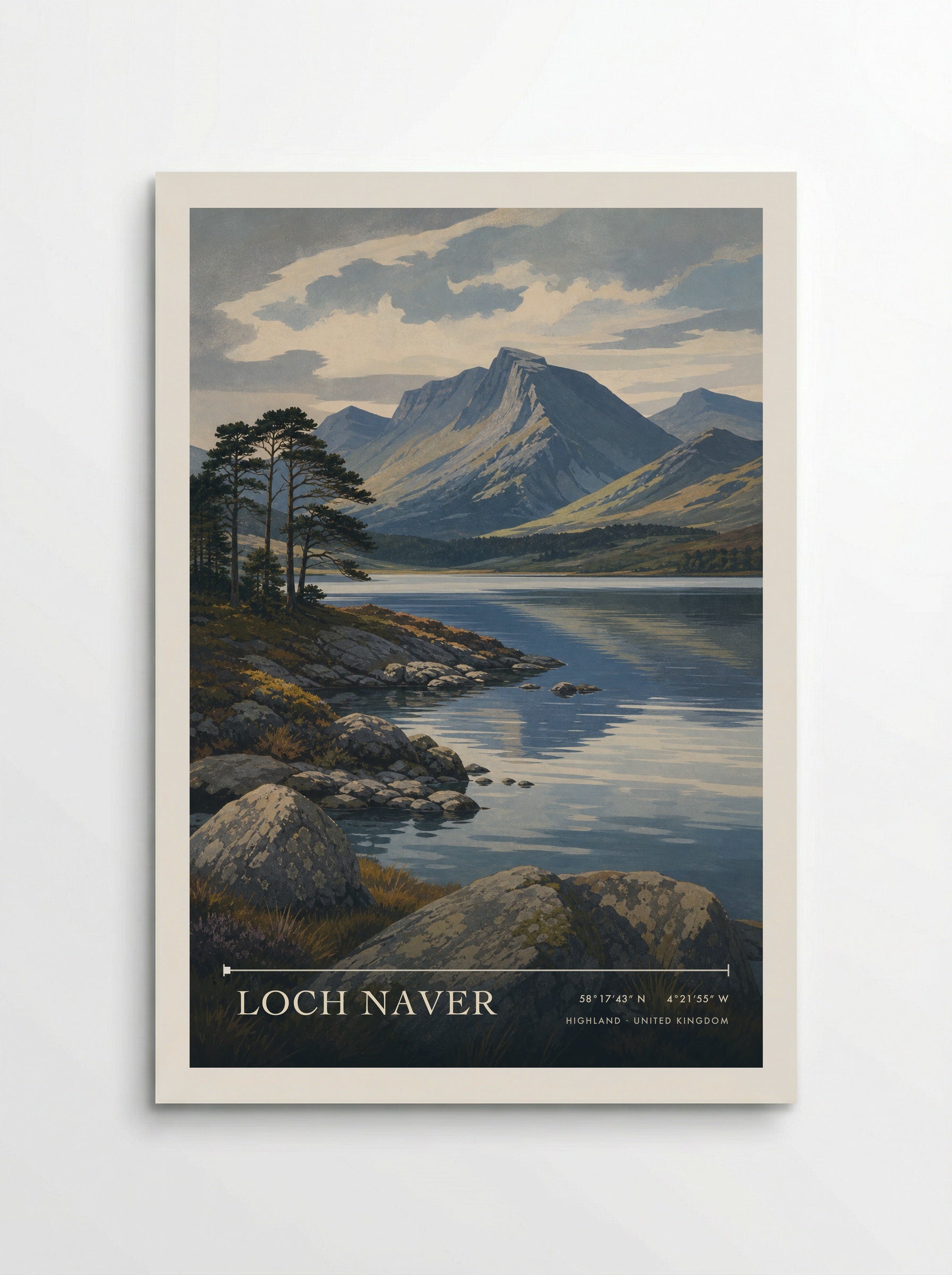Loch Naver Highland United Kingdom Travel Poster - Poster