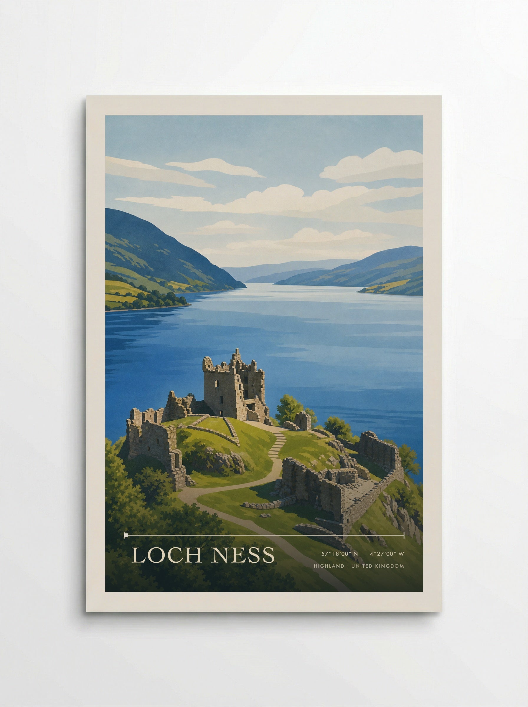 Loch Ness Highland United Kingdom Travel Poster - Poster