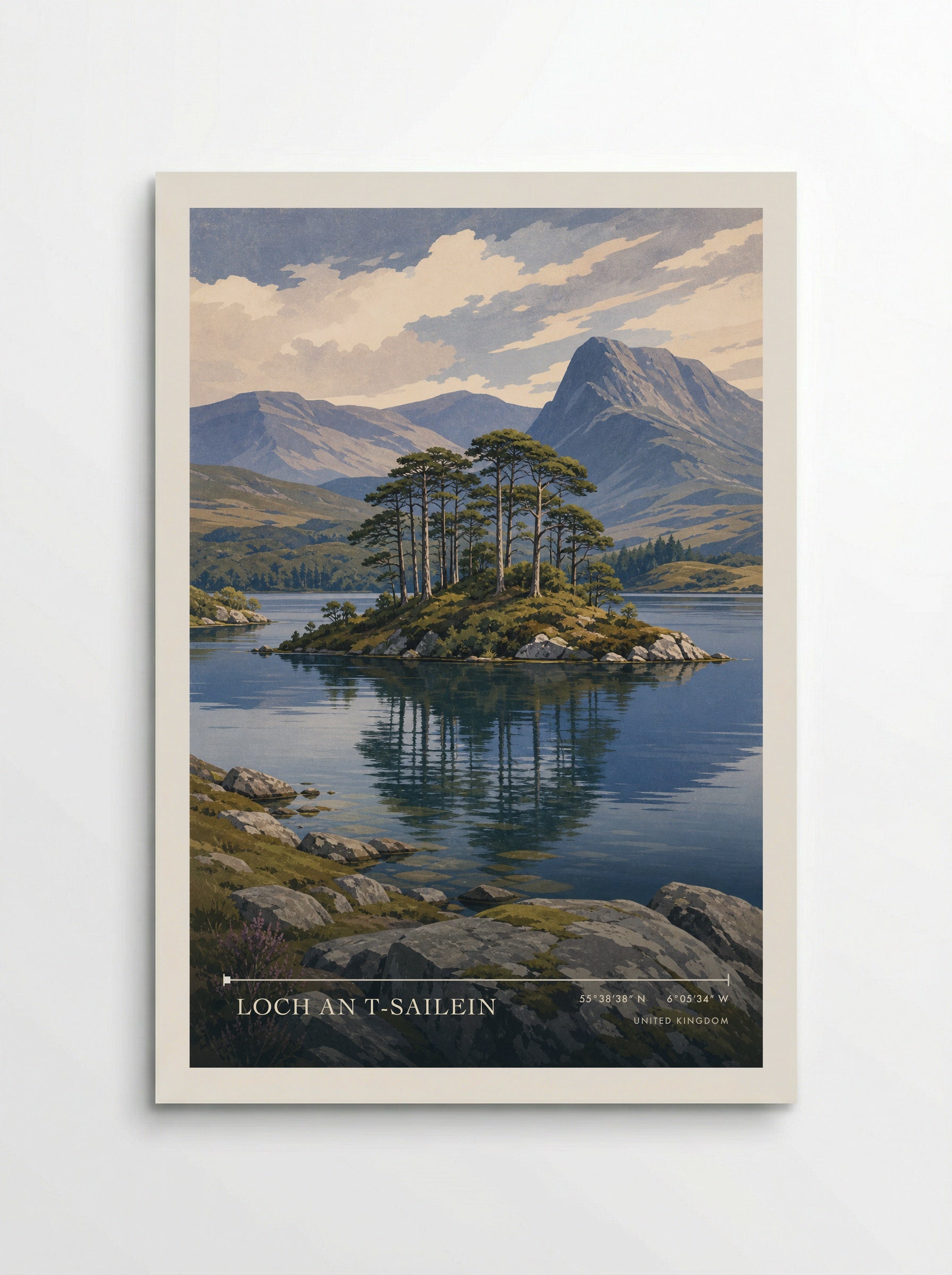 Loch an t-Sailein United Kingdom Travel Poster - Poster