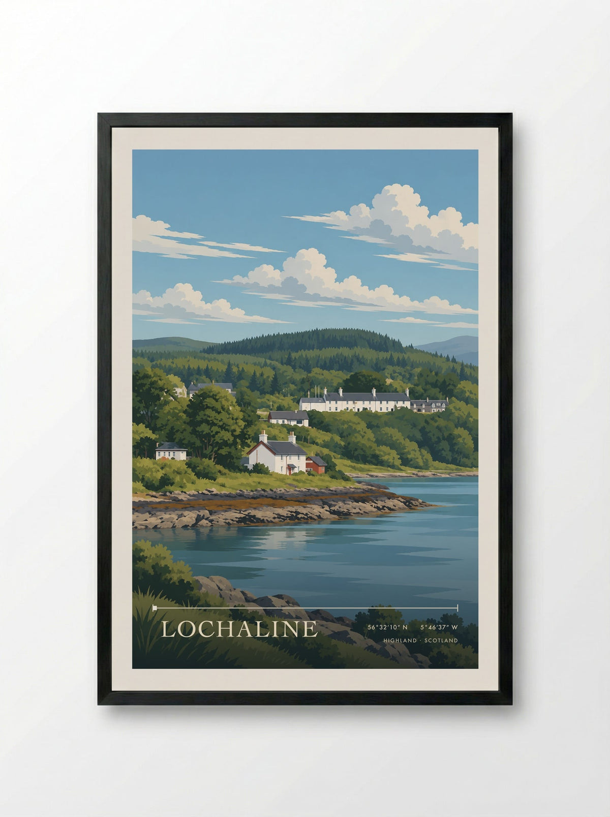 Lochaline, Highland | Travel Poster - Framed Print Black