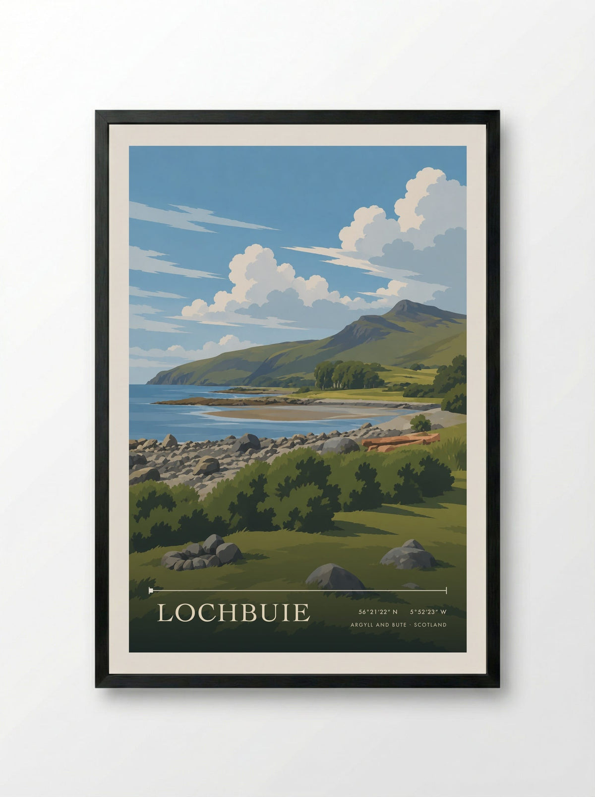 Lochbuie, Argyll and Bute | Travel Poster - Framed Print Black