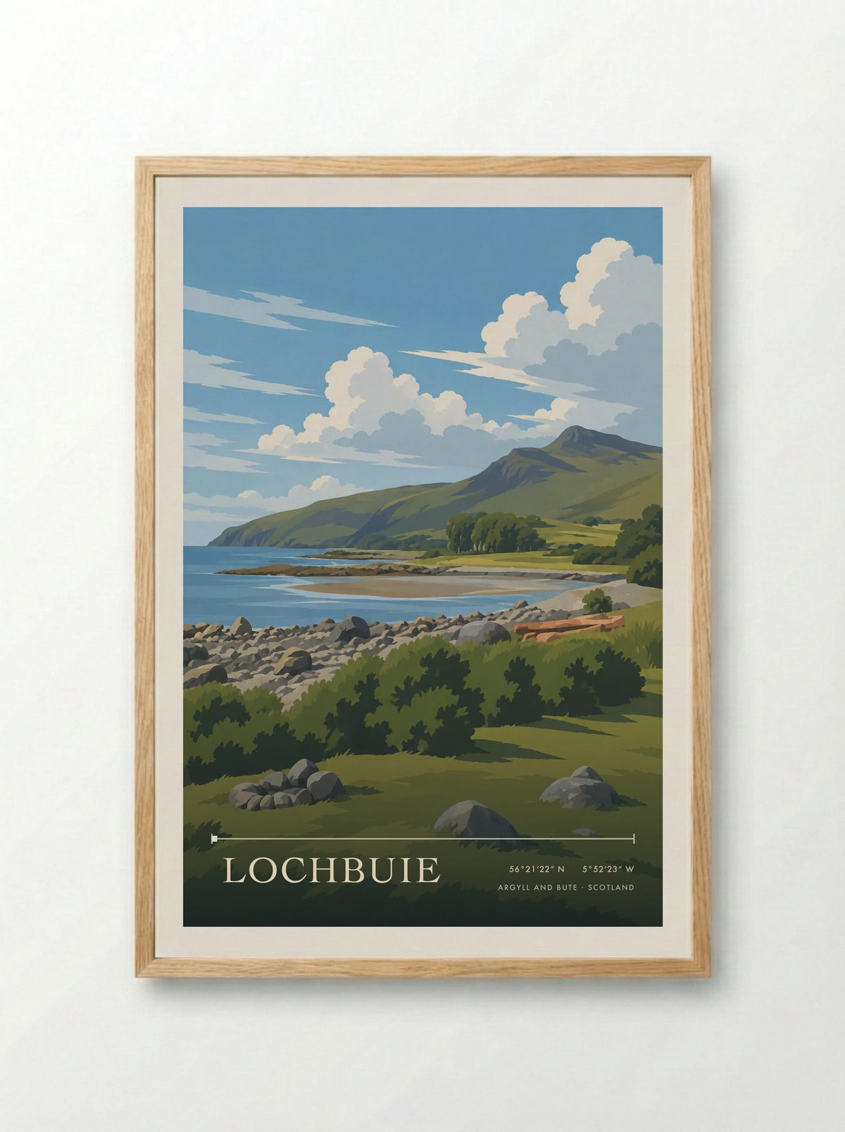 Lochbuie, Argyll and Bute | Travel Poster - Framed Print Wood