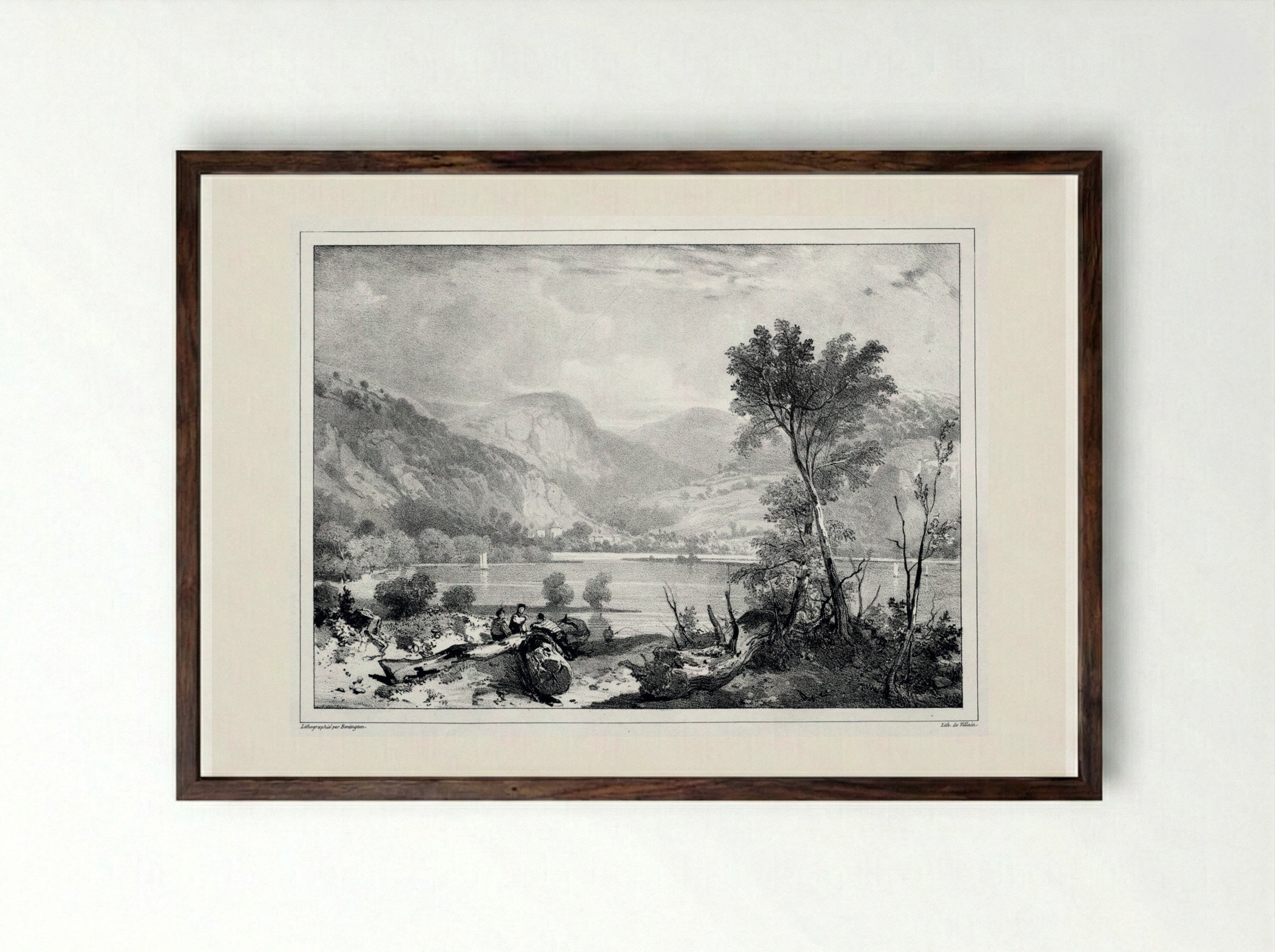 Lochkillin - Richard Parkes Bonington - Framed Print Dark Wood