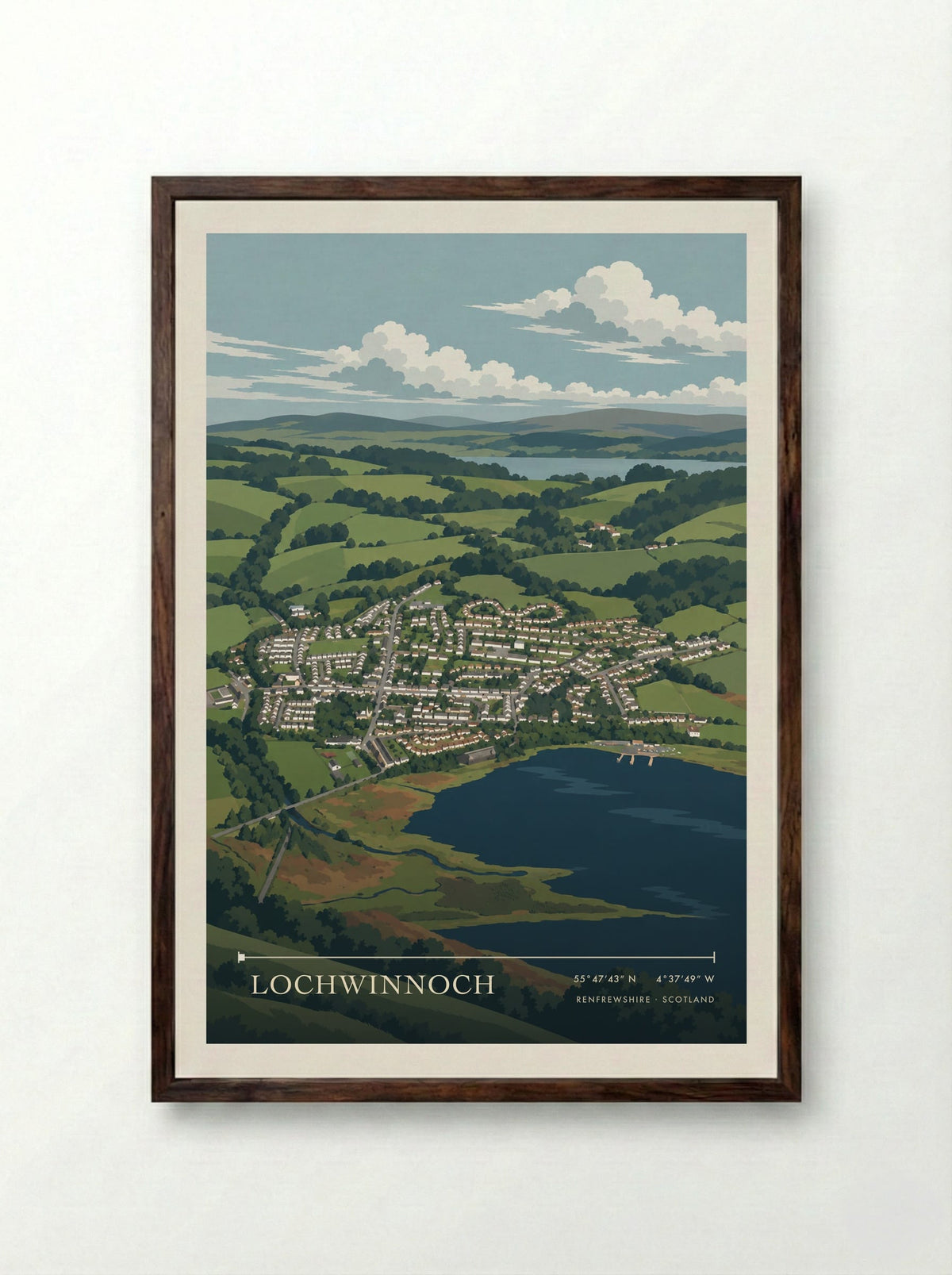 Lochwinnoch, Renfrewshire | Travel Poster - Framed Print Dark Wood