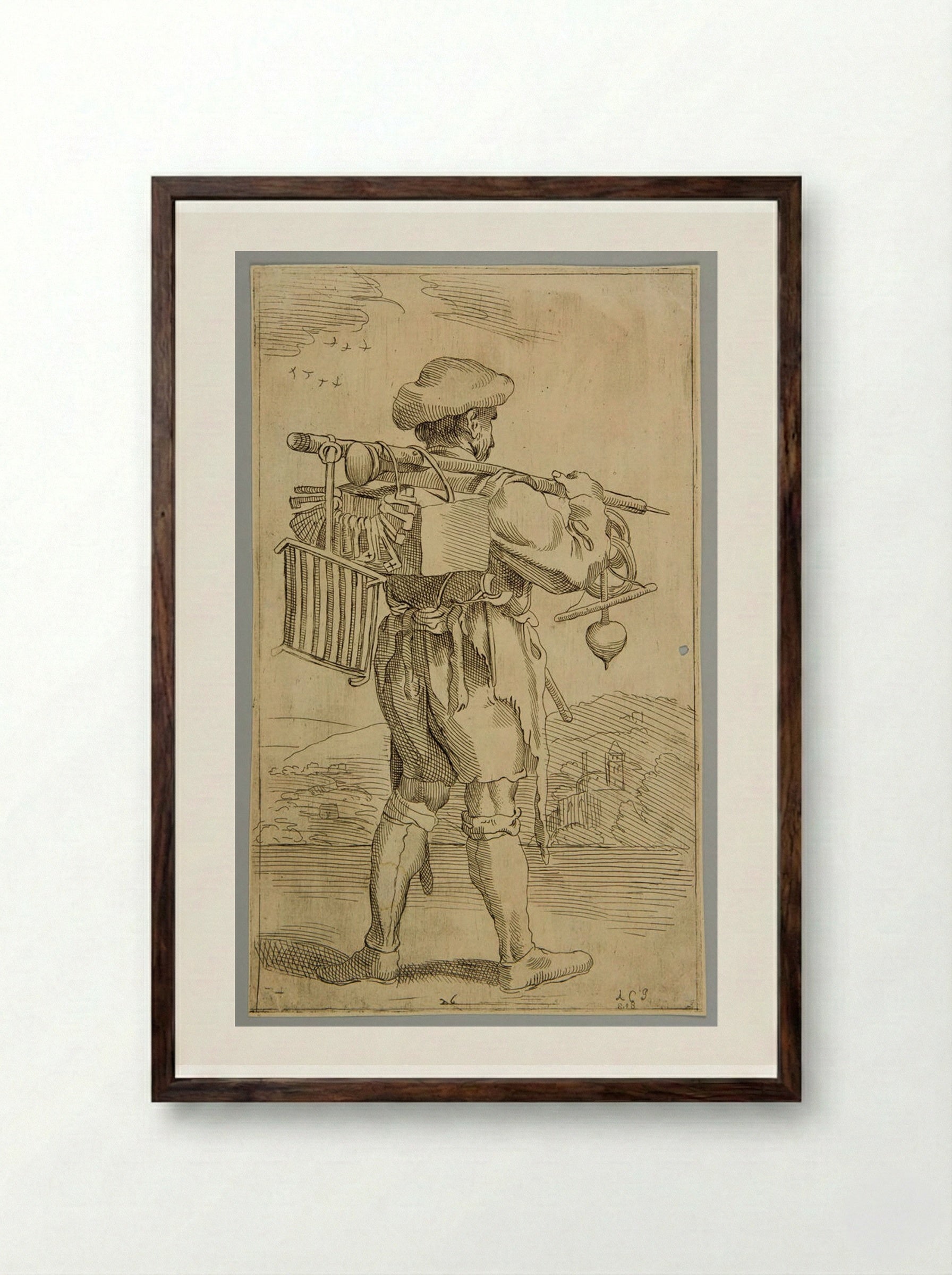 Locksmith! I have keys, plate 26 - Simon Guillain - Framed Print Dark Wood
