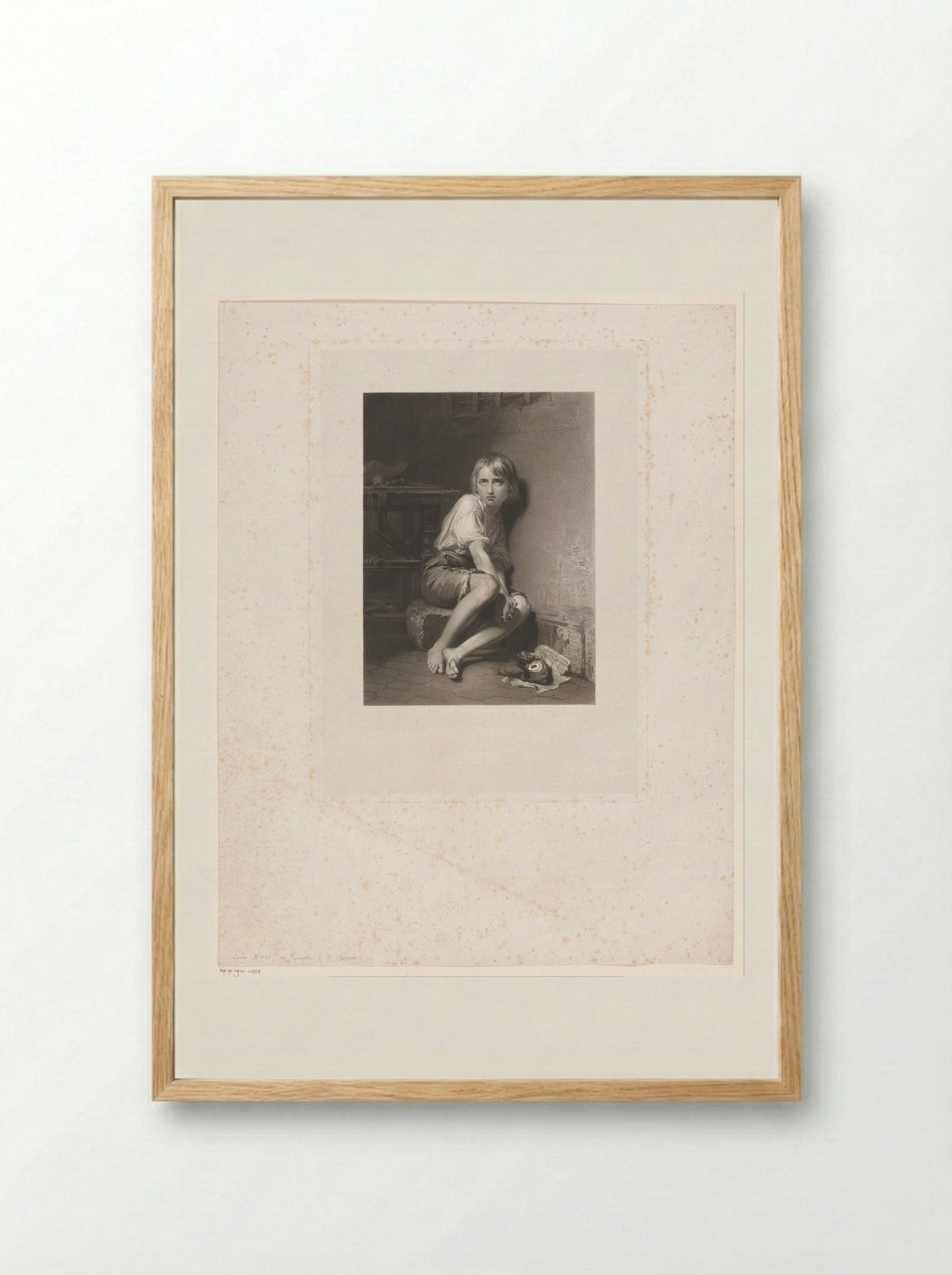Lodewijk XVII in de tempel - François de Meersman - Framed Print Wood