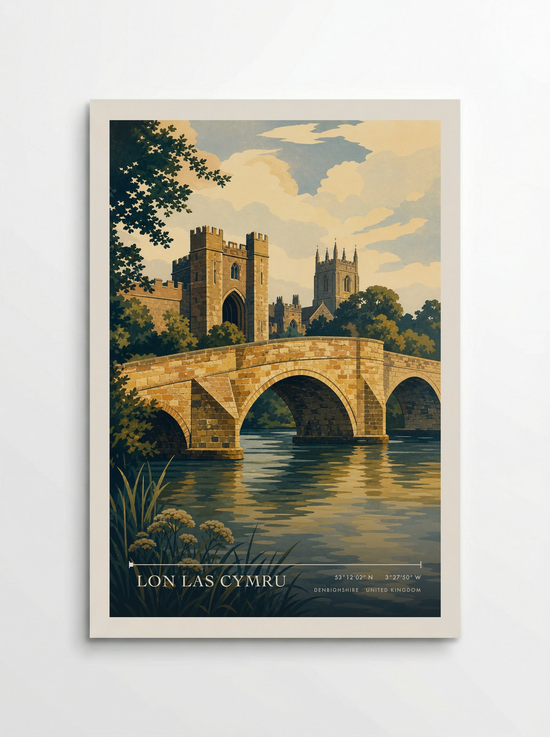 Lon Las Cymru Denbighshire United Kingdom Travel Poster - Poster