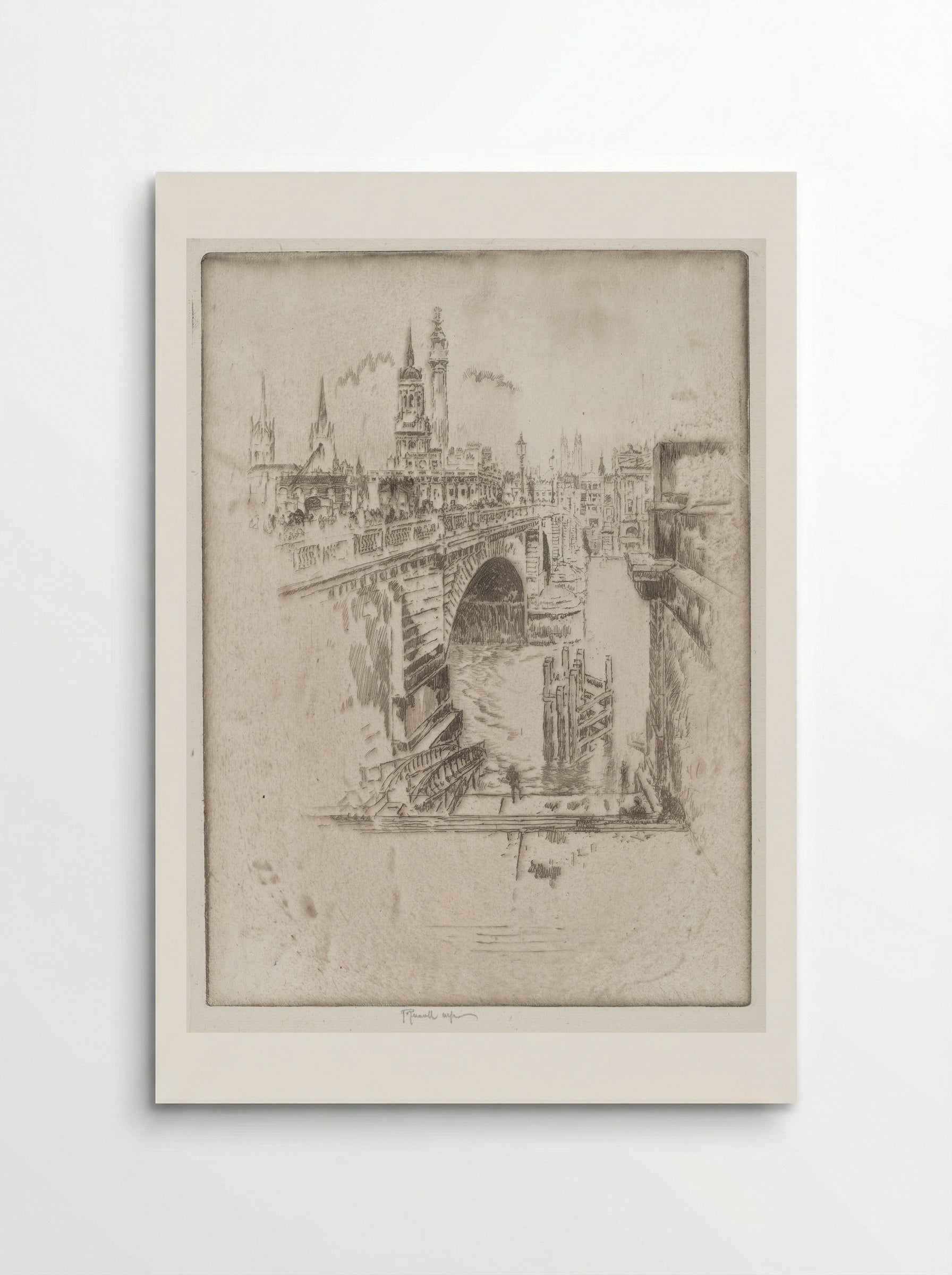 London Bridge Stairs - Joseph Pennell - Poster