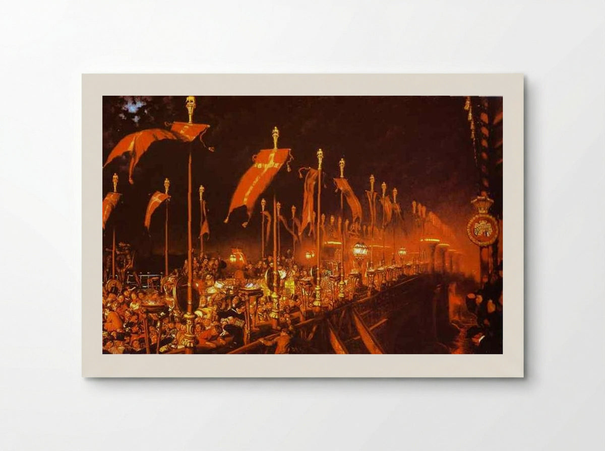 London Bridge on the Night of the Marriage of the Prince and Princess of Wales - William Holman Hunt - Poster