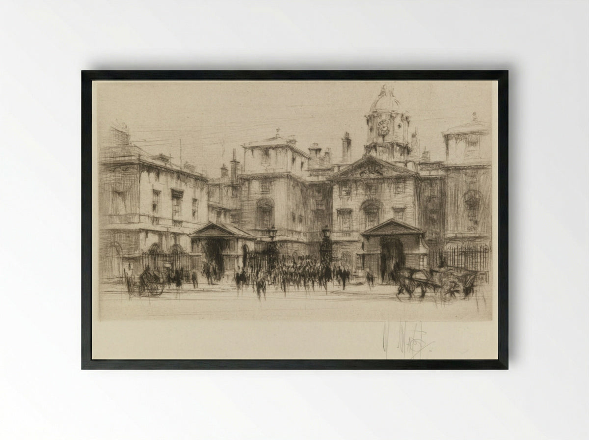 London Set: Horseguards - William Walcot - Framed Print Black