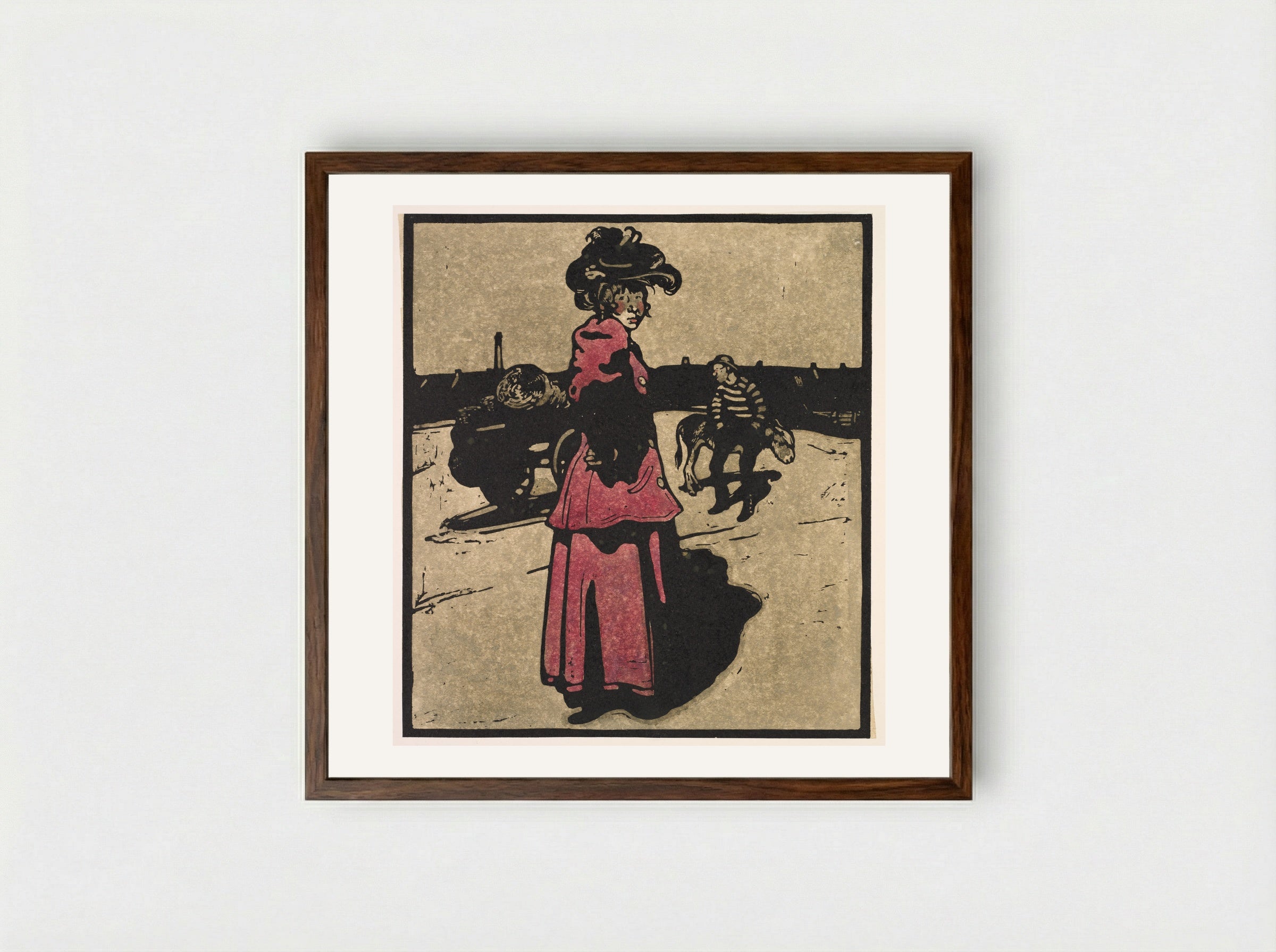 London Types: Costermonger - William Nicholson - Framed Print Dark Wood