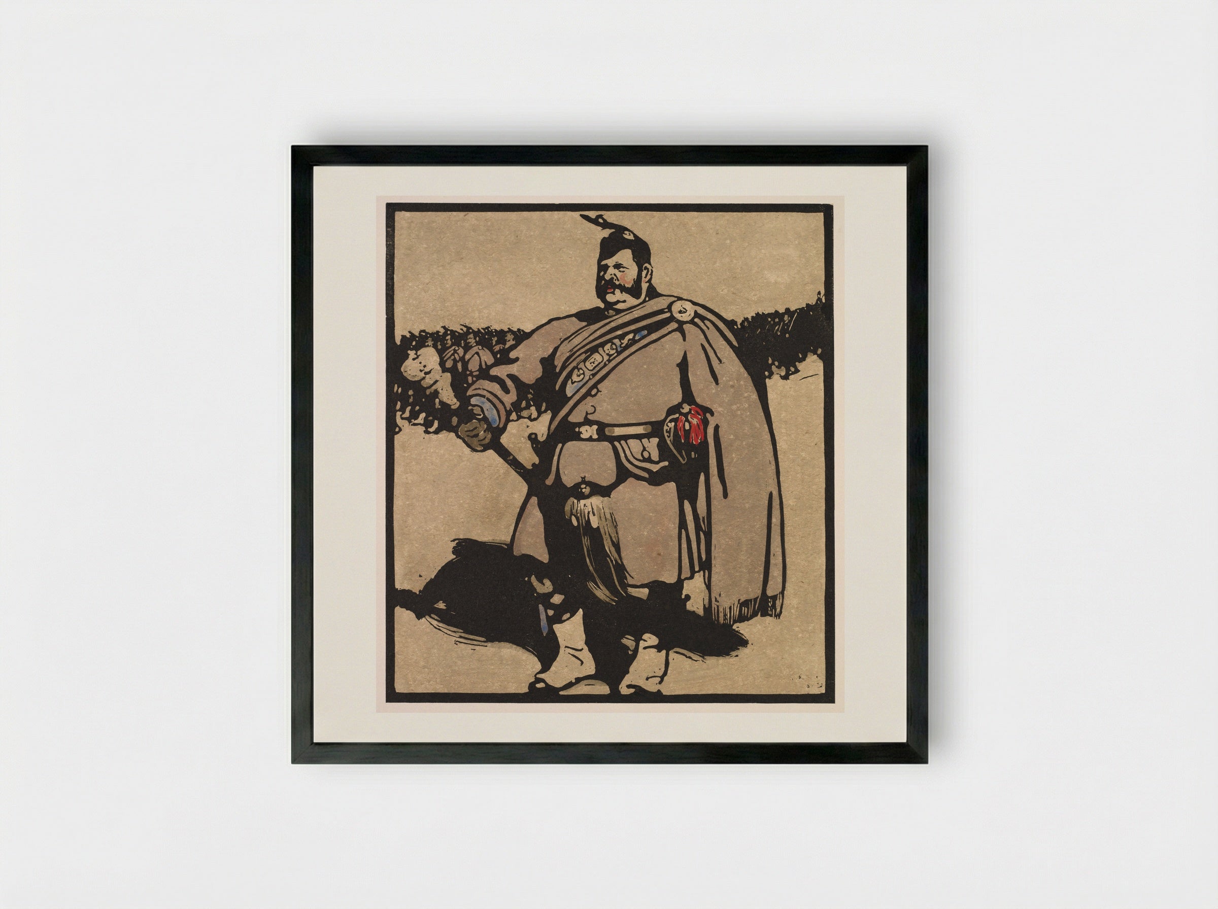London Types: Drum-Major - William Nicholson - Framed Print Black