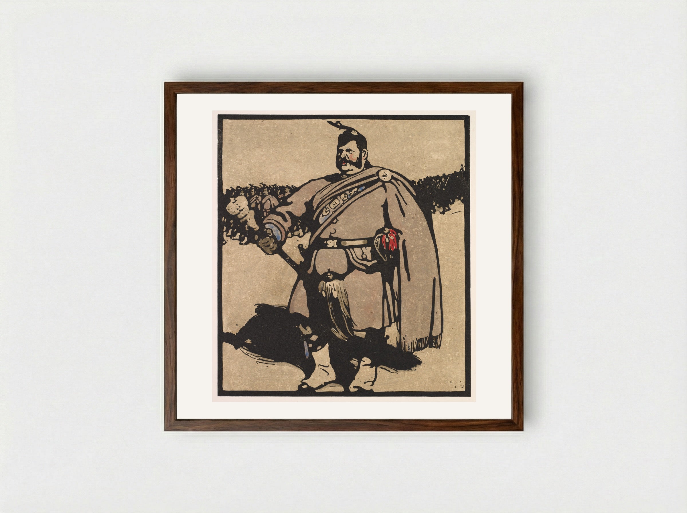 London Types: Drum-Major - William Nicholson - Framed Print Dark Wood