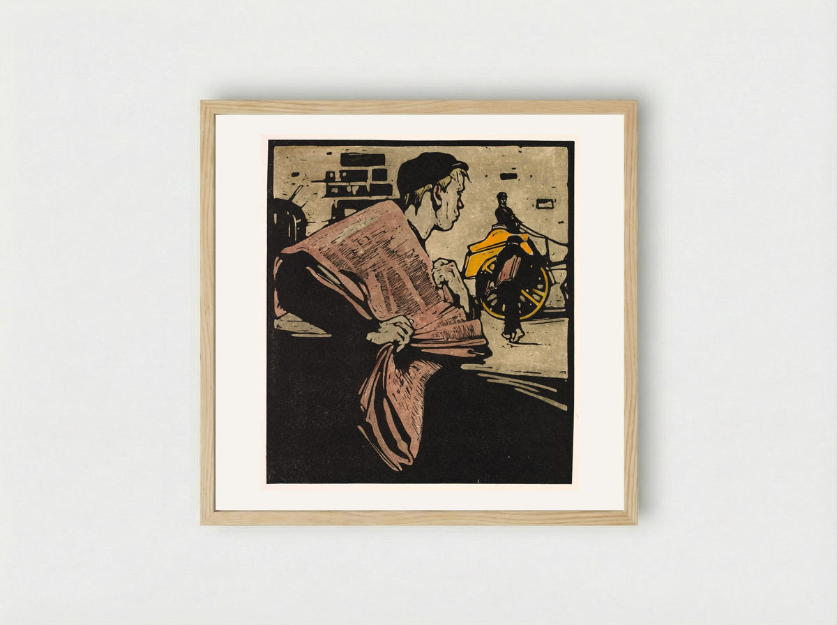 London Types: News-boy - William Nicholson - Framed Print Wood
