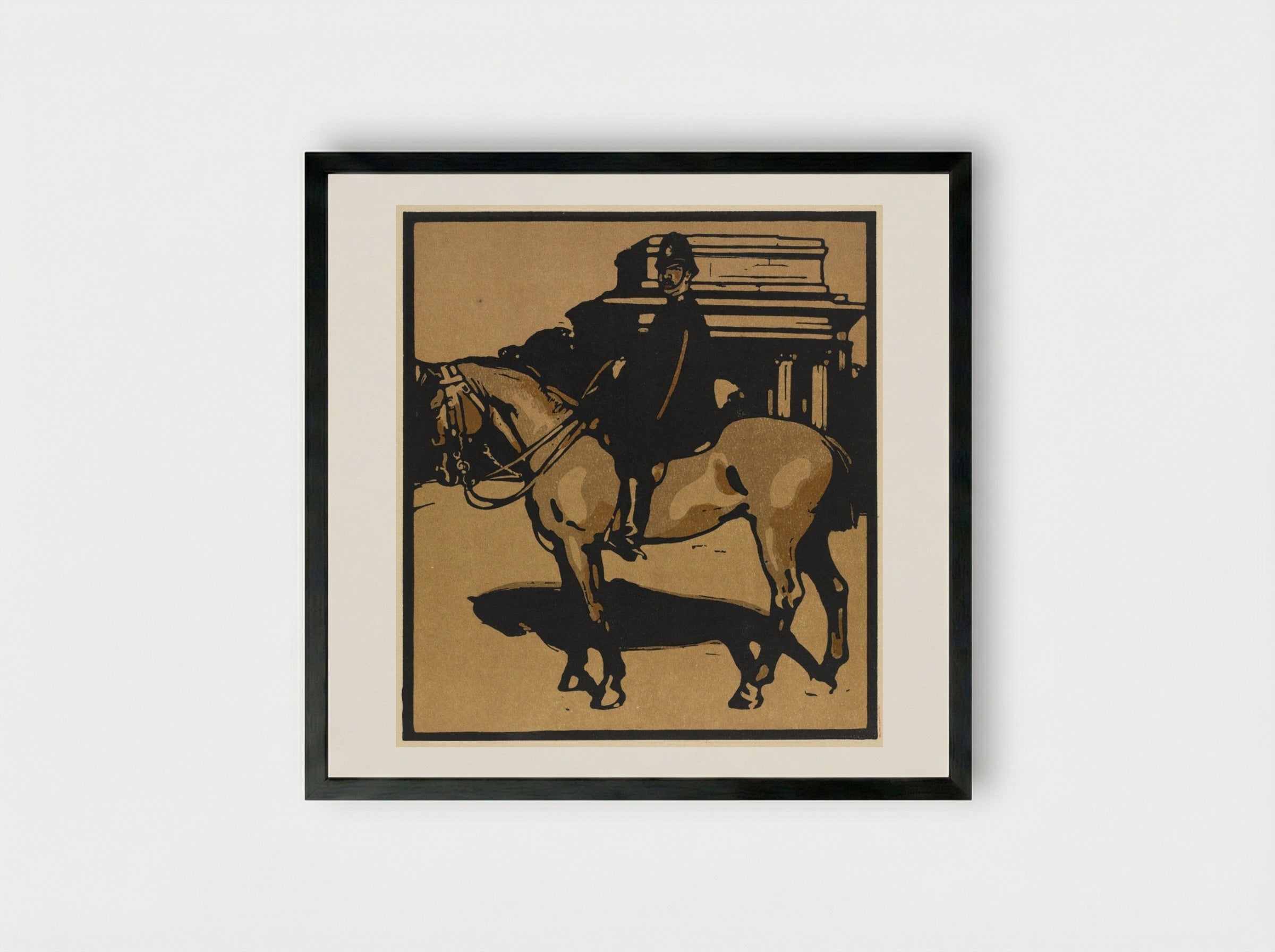 London Types: Policeman (Constitution Hill) - William Nicholson - Framed Print Black