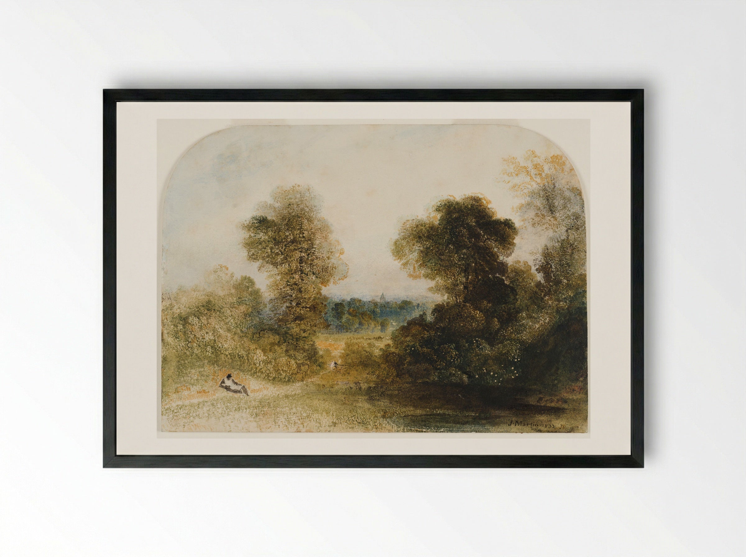 London from Primrose Hill - John Martin - Framed Print Black