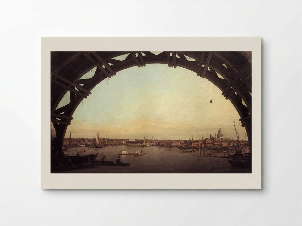 London seen through an arch of Westminster Bridge - Canaletto - Poster