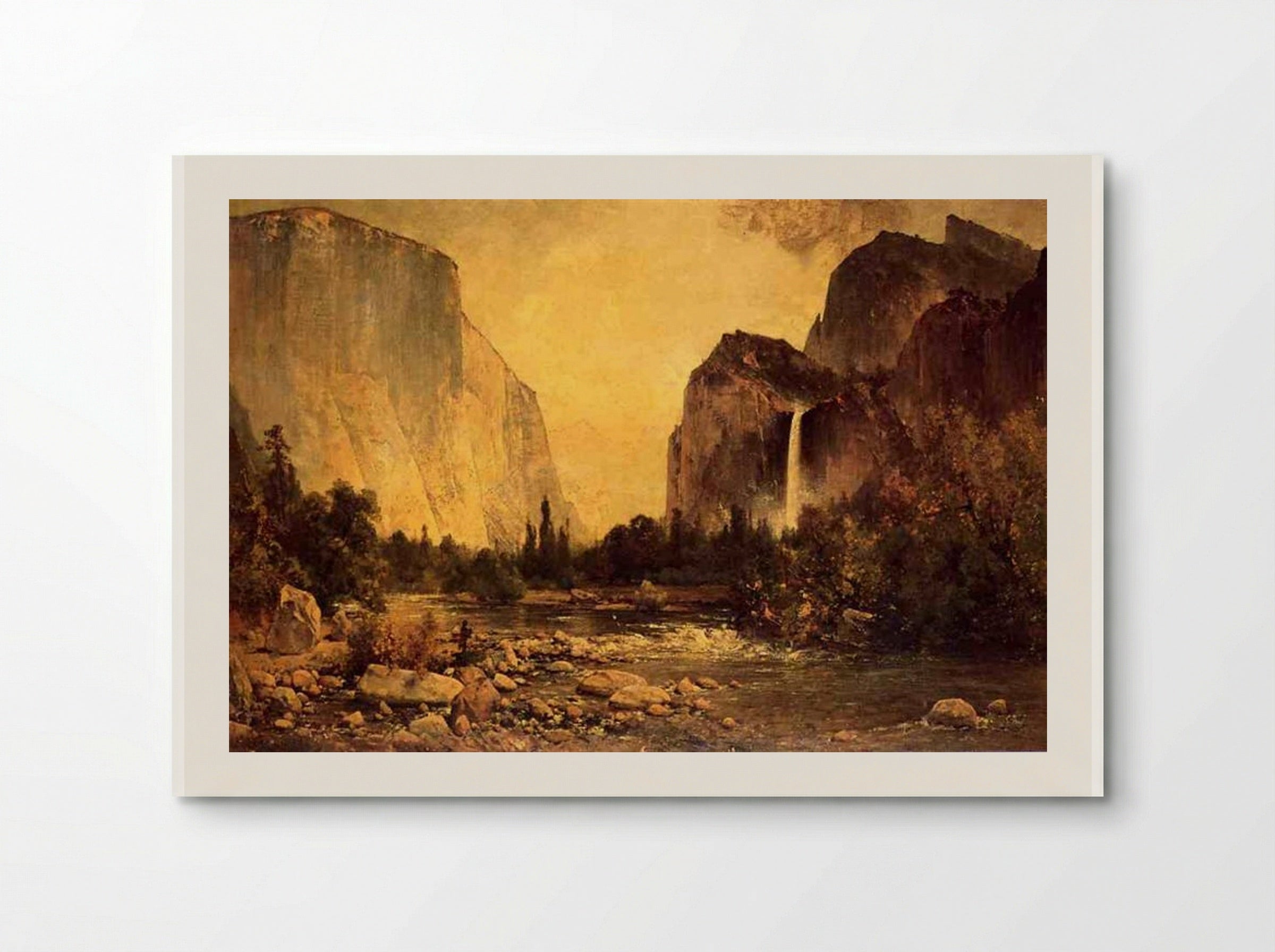 Lone Fisherman in Yosemite - Thomas Hill - Poster
