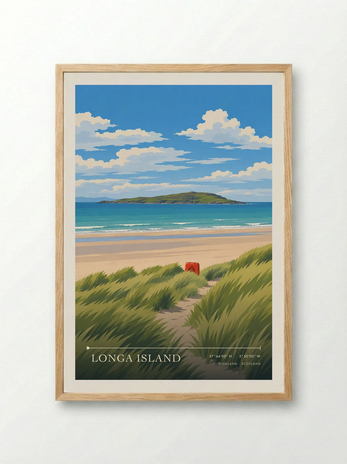 Longa Island, Highland | Travel Poster - Framed Print Wood