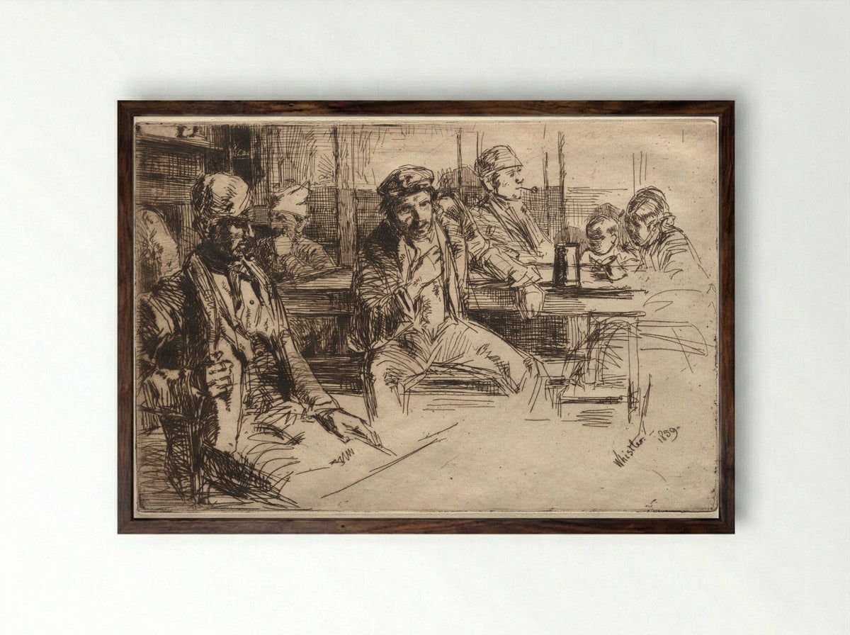 Longshoremen - James McNeill Whistler - Framed Print Dark Wood