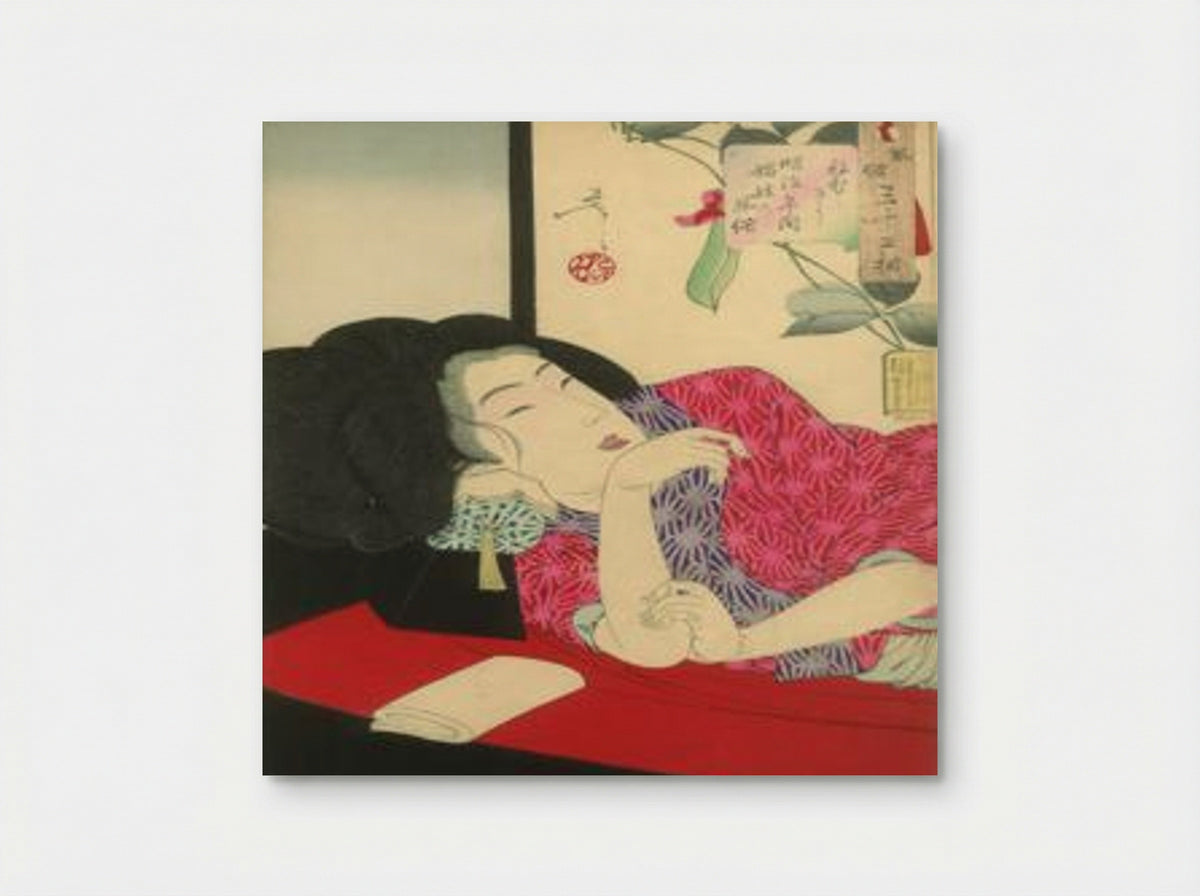 Looking Sleepy (The Appearance of a Courtesan of the Meiji Era) - Toyohara Chikanobu - Poster