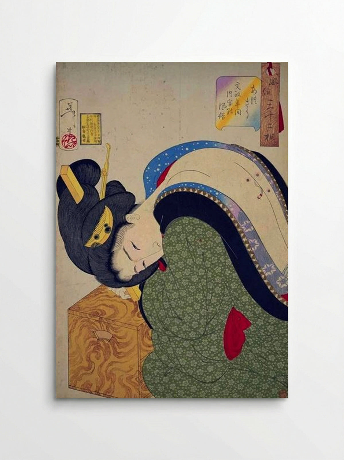 Looking hot - The appearance of a housewife in the Bunsei era - Tsukioka Yoshitoshi - Poster