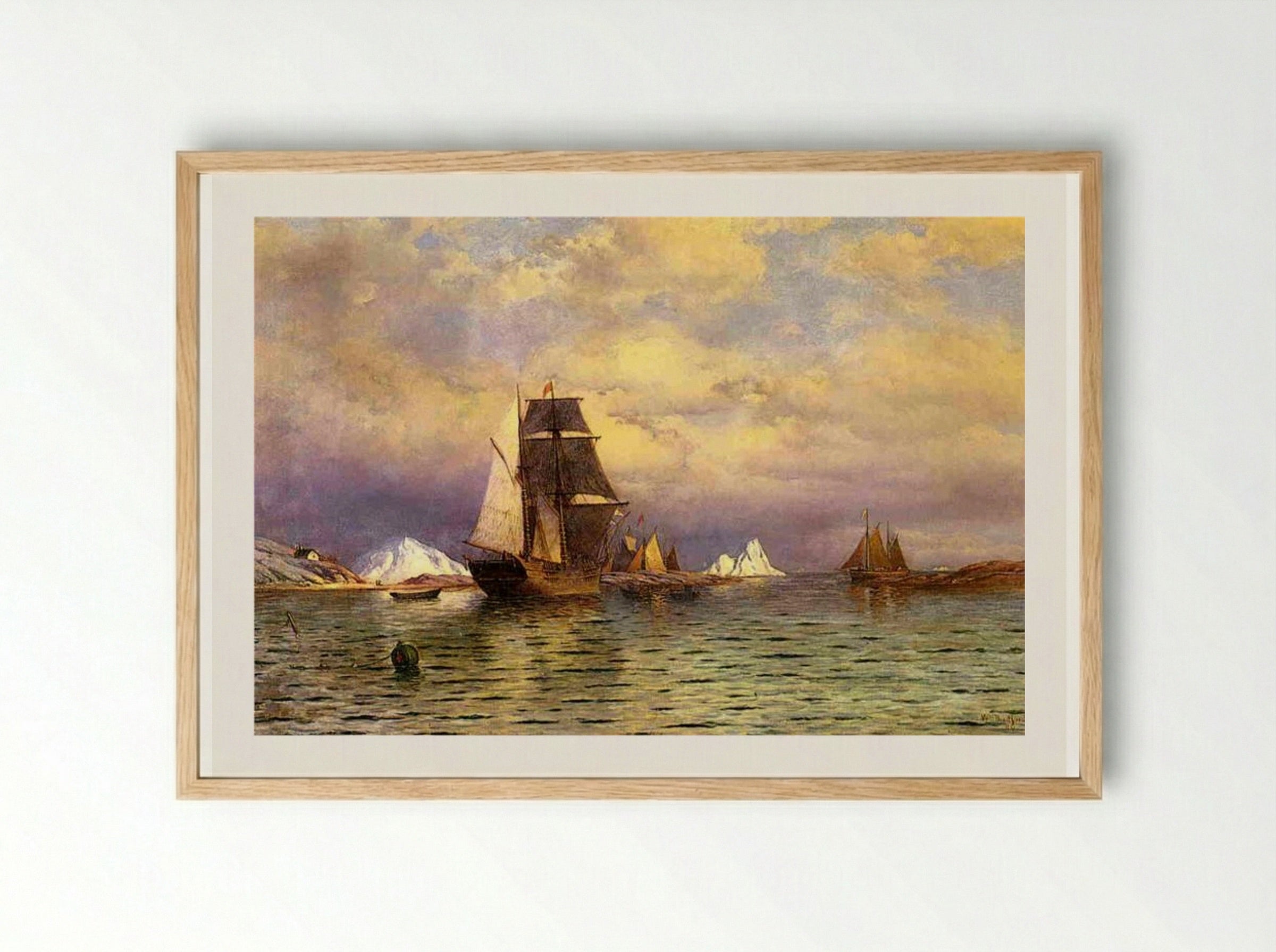 Looking out of Battle Harbor - William Bradford - Framed Print Wood