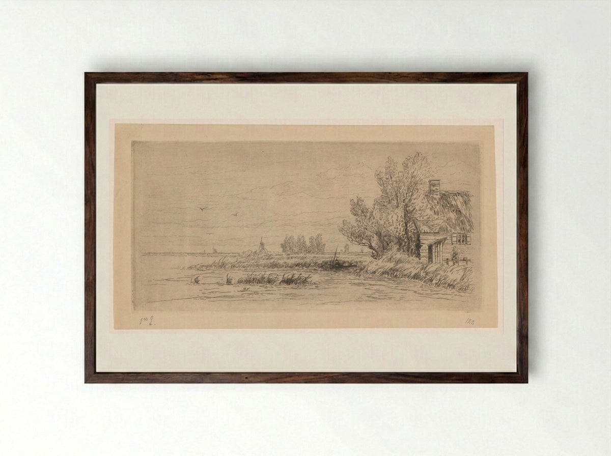 Loosdrechtse Plassen - Carel Nicolaas Storm van 's-Gravesande - Framed Print Dark Wood