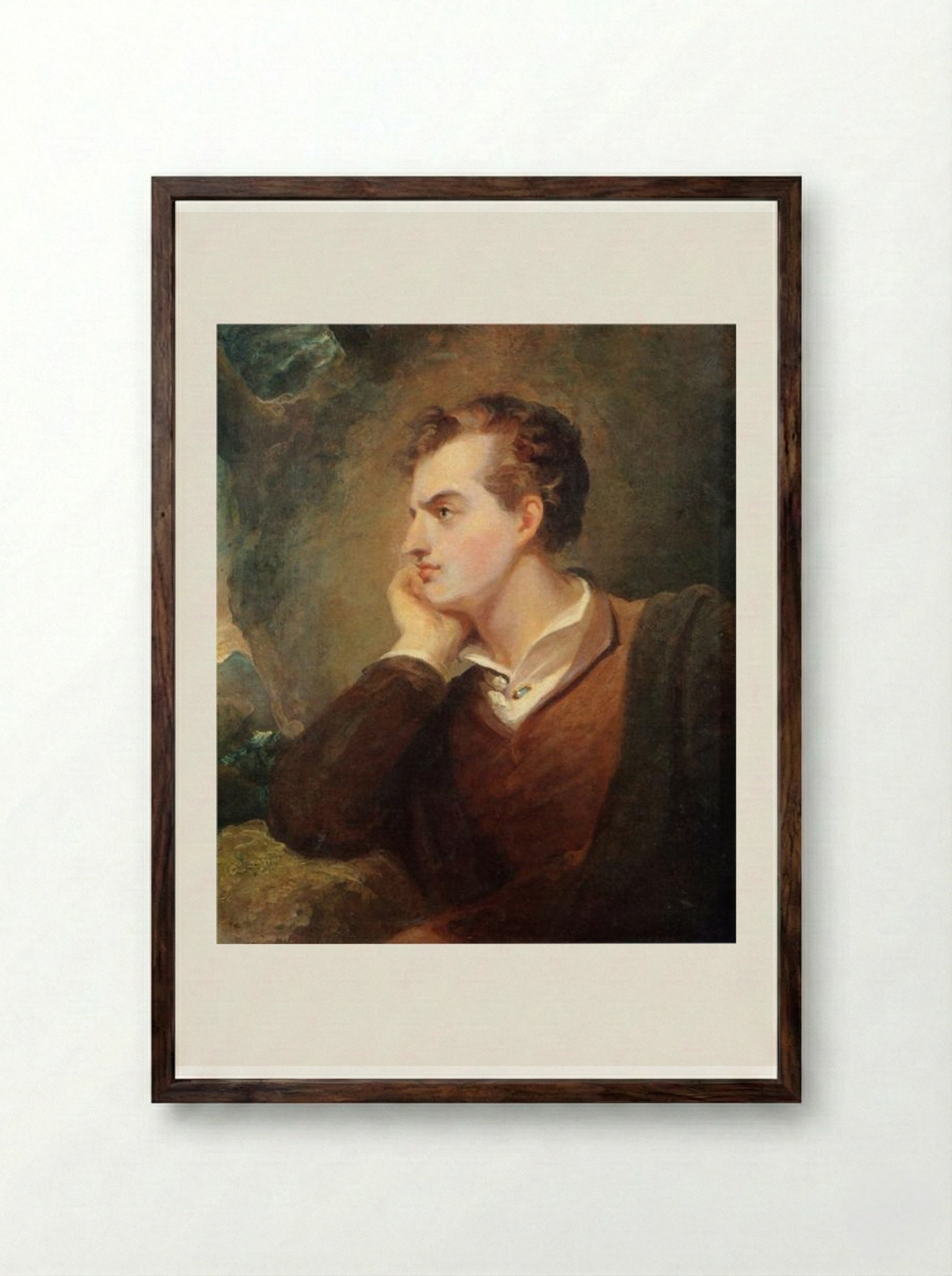 Lord Byron - Thomas Sully - Framed Print Dark Wood
