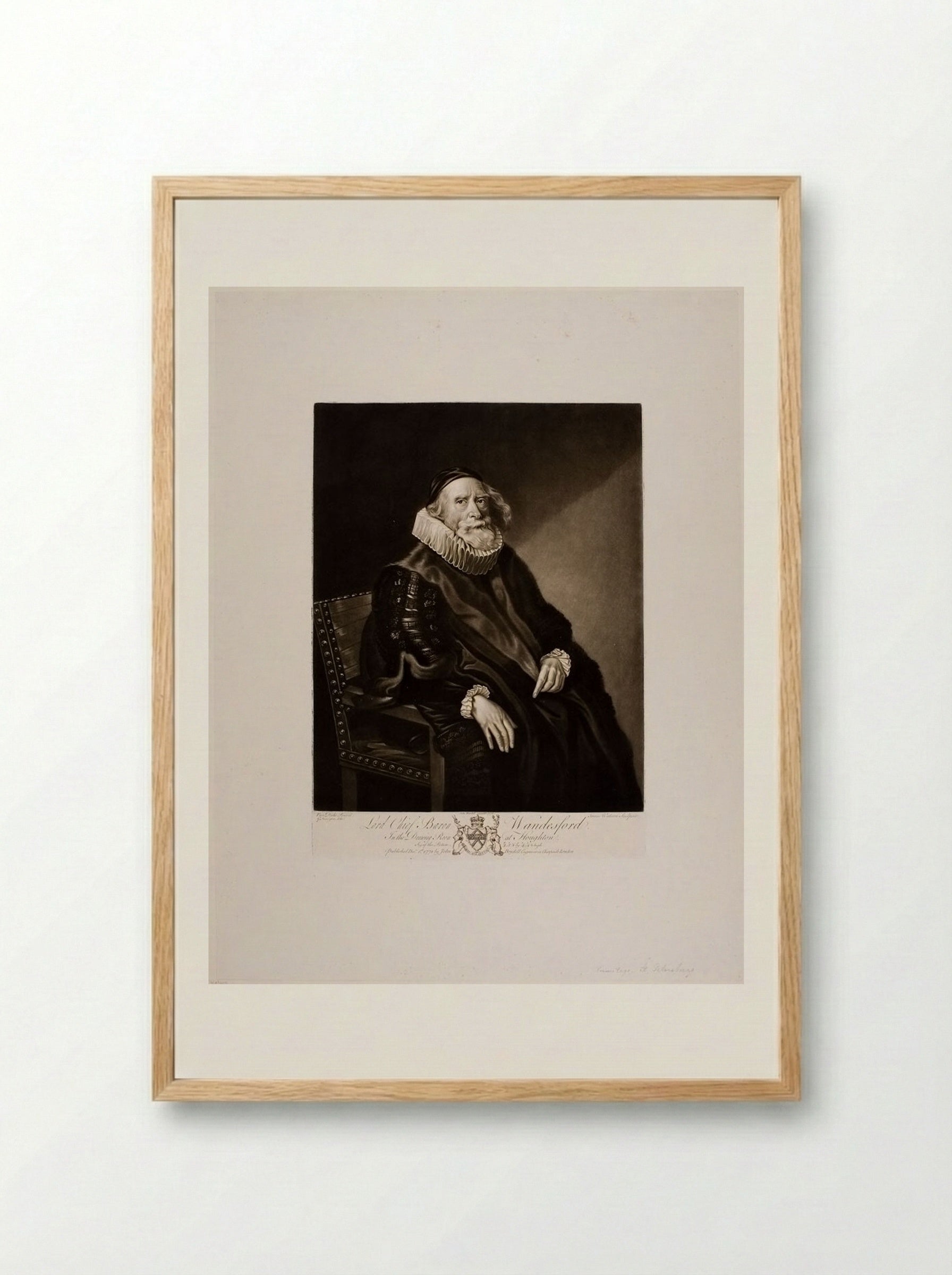 Lord Chief Baron Wandesford - James Watson - Framed Print Wood