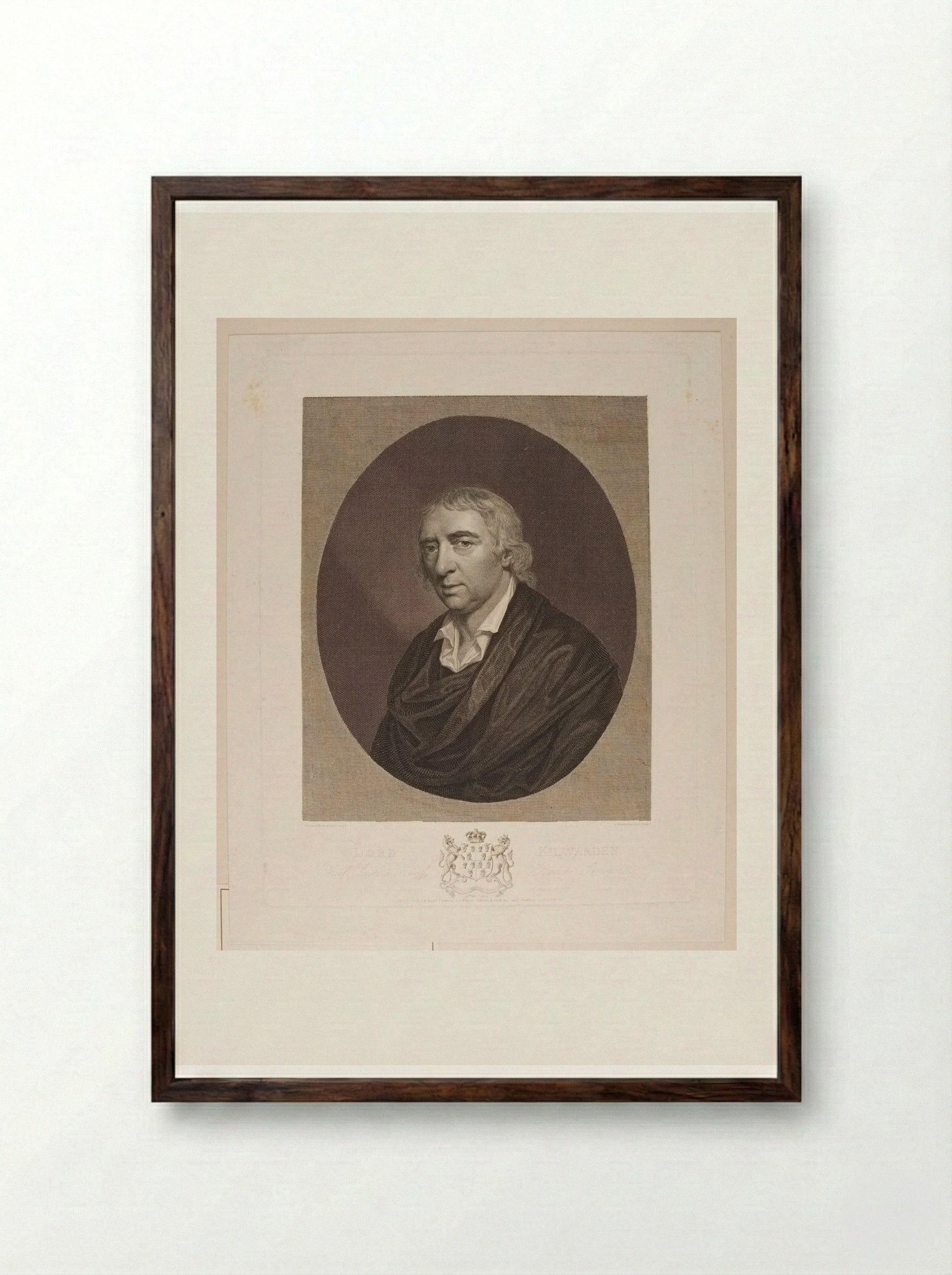 Lord Kilwarden - Francesco Bartolozzi - Framed Print Dark Wood
