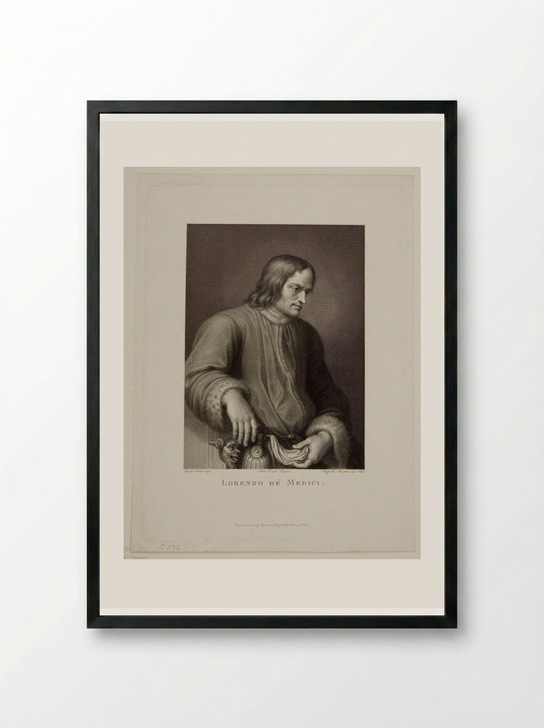 Lorenzo de' Medici - Raphael Morghen - Framed Print Black