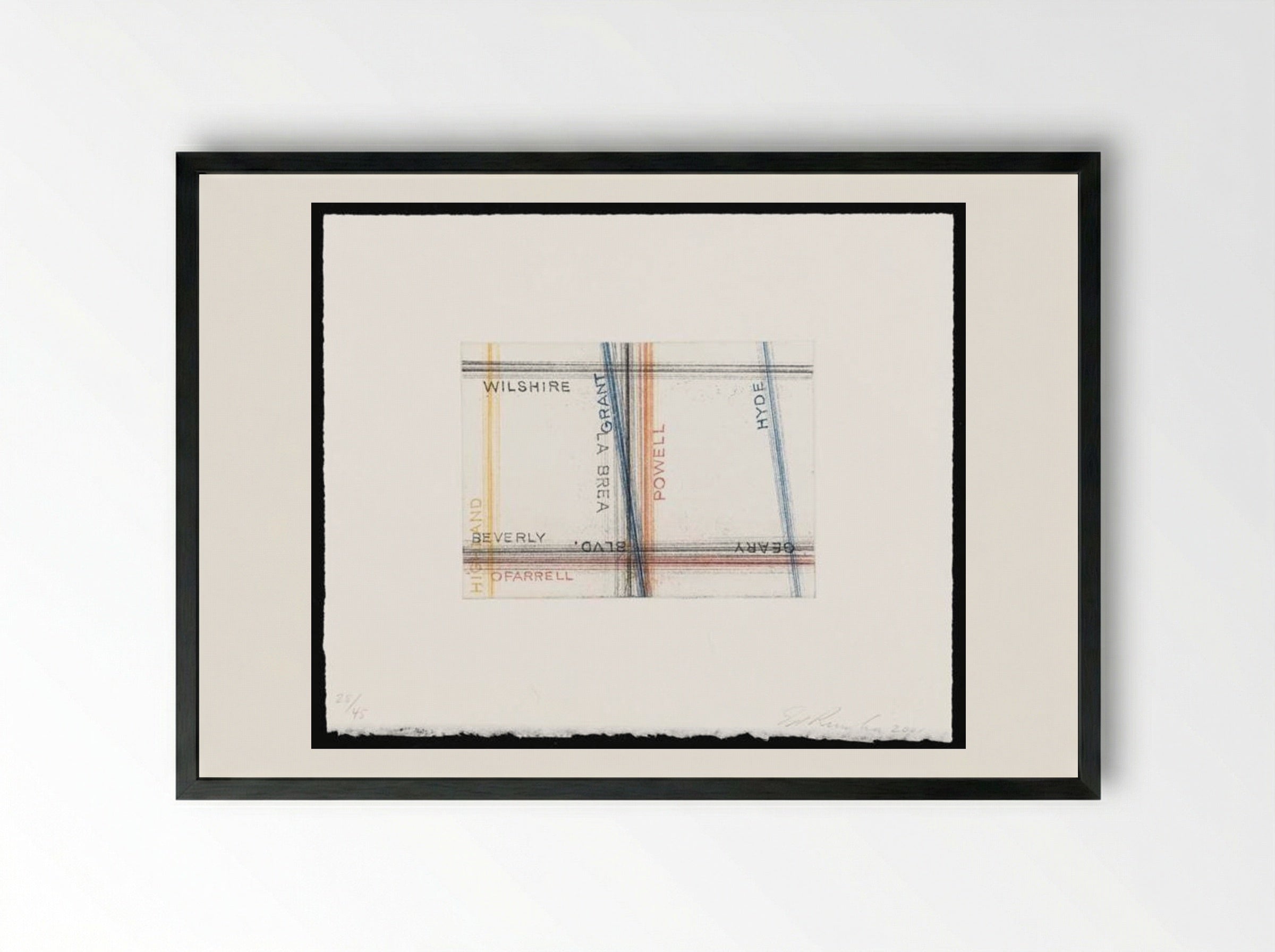 Los Francisco San Angeles - Edward Ruscha - Framed Print Black