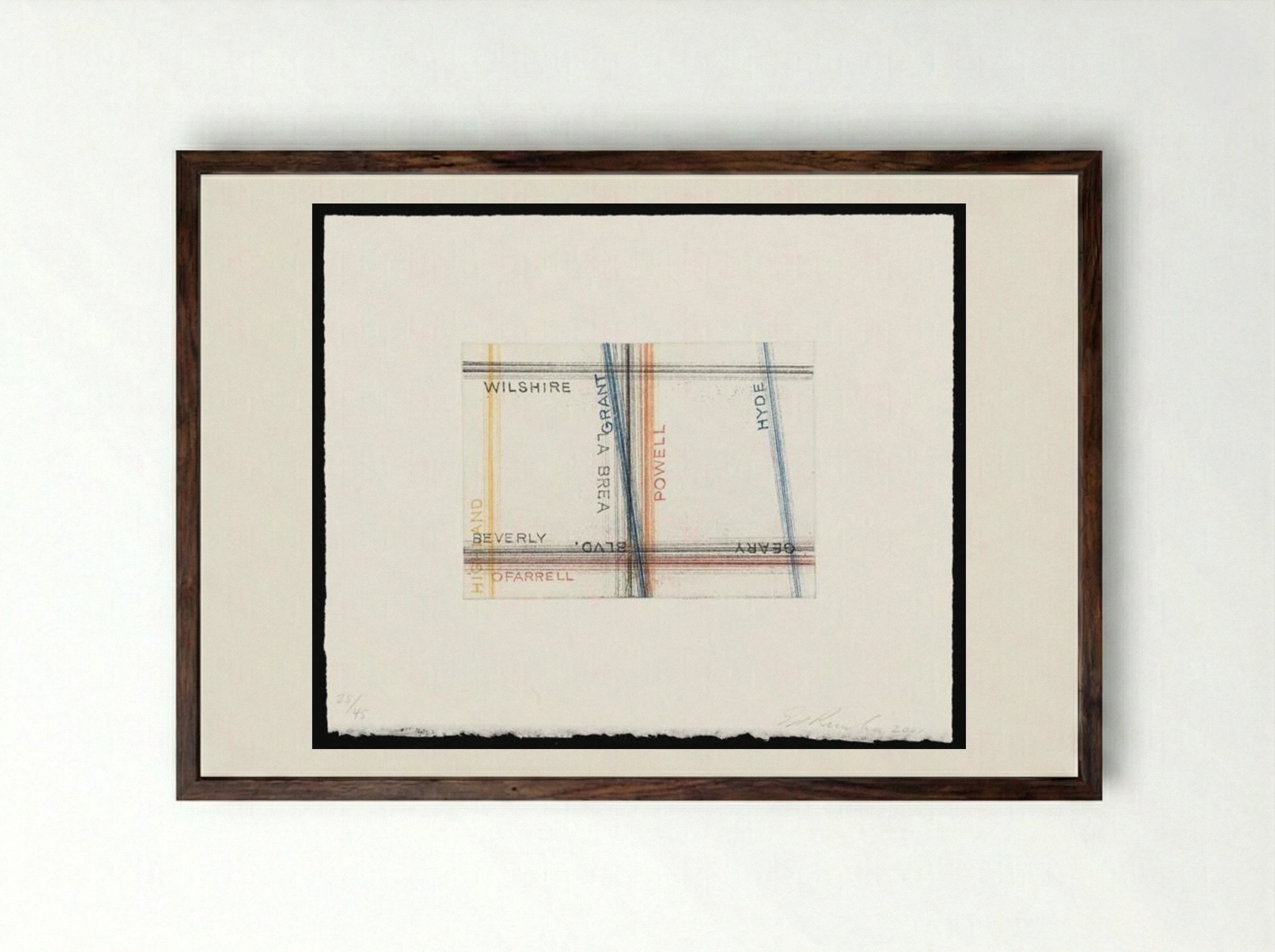 Los Francisco San Angeles - Edward Ruscha - Framed Print Dark Wood