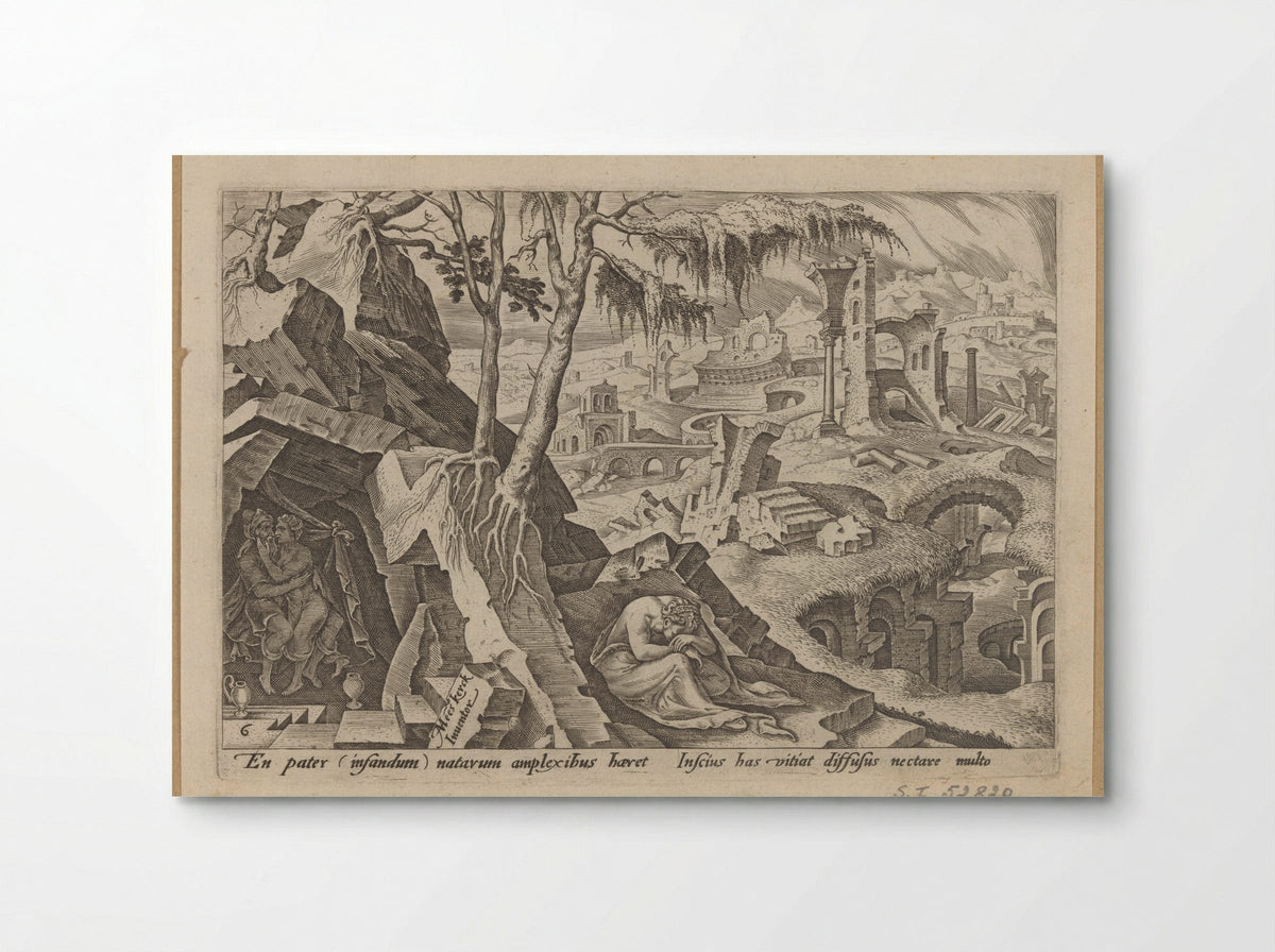 Lot Making Love to His Daughter - Philips Galle - Poster
