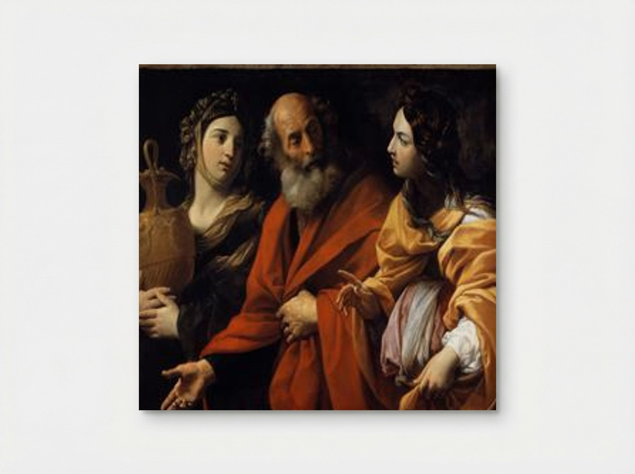 Lot and His Daughters Fleeing Sodom - Guido Reni - Poster