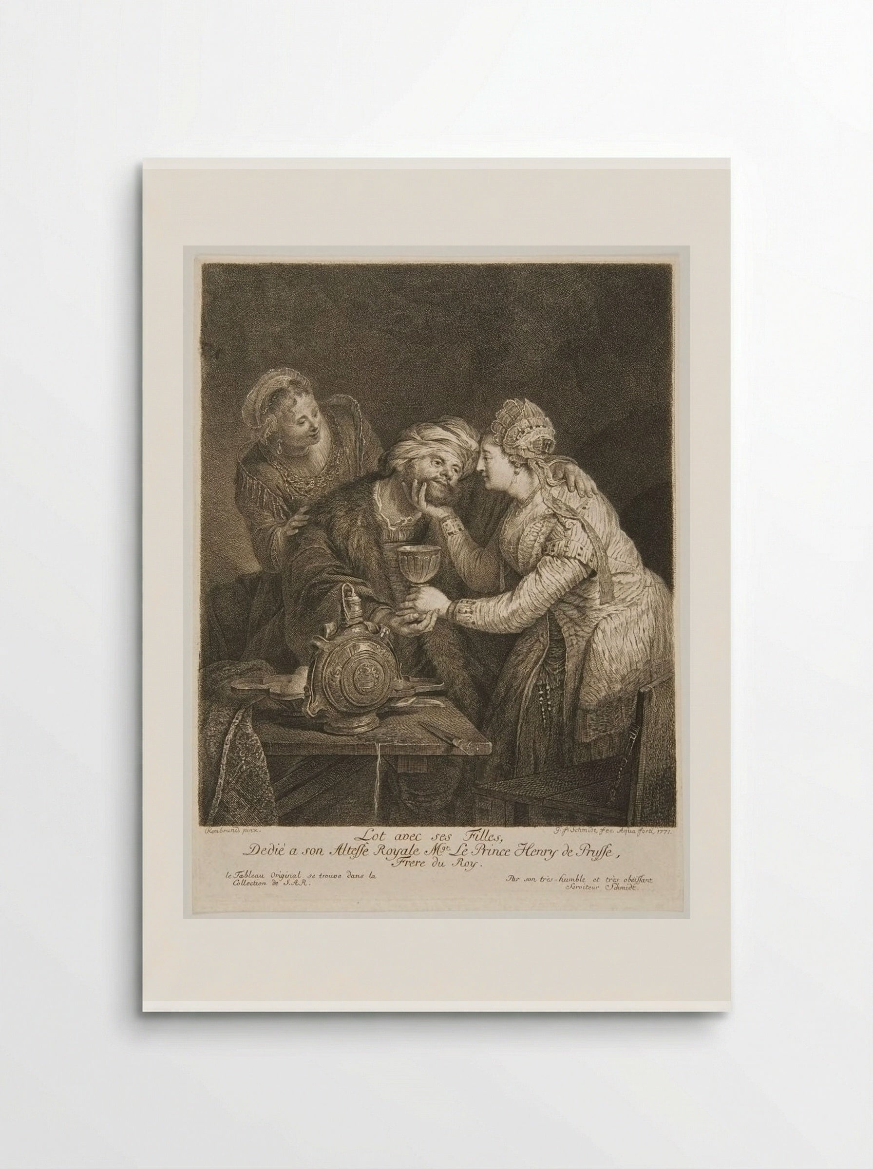 Lot with His Daughters - Georg Friedrich Schmidt - Poster