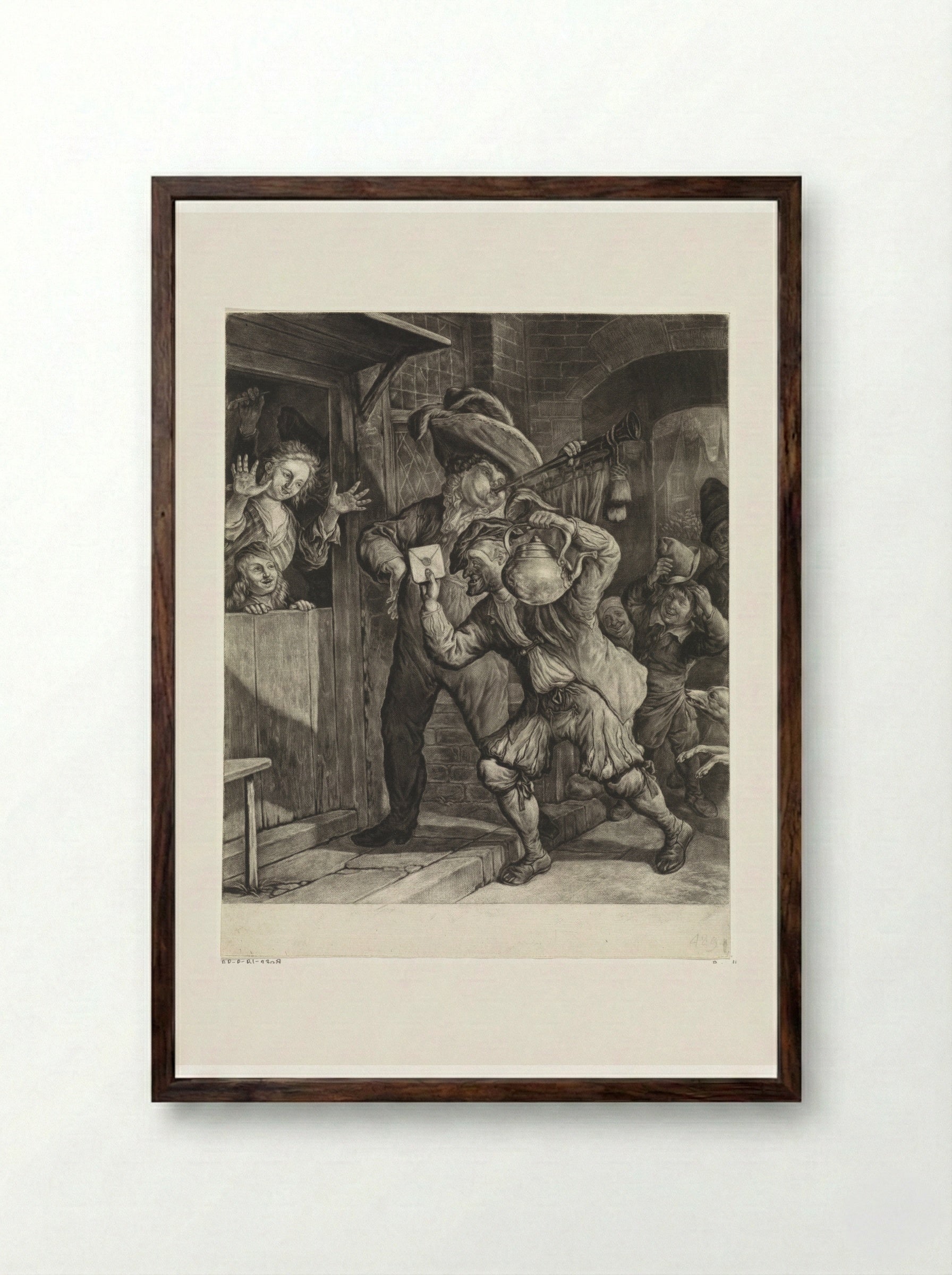 Loterij van Grootebroek - Cornelis Dusart - Framed Print Dark Wood
