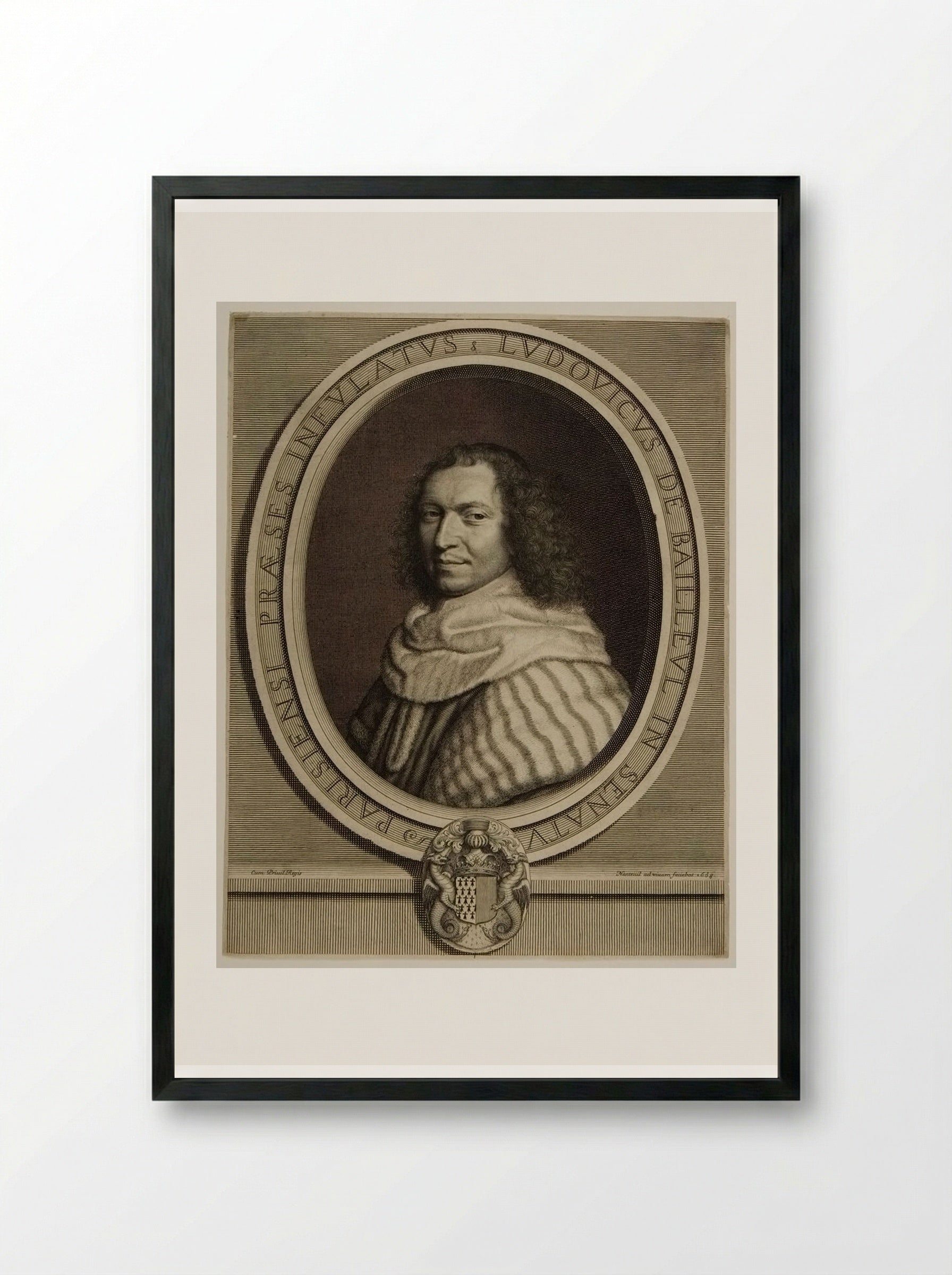 Louis-Dominique de Bailleul, Marquis de Château-Gontier - Robert Nanteuil - Framed Print Black