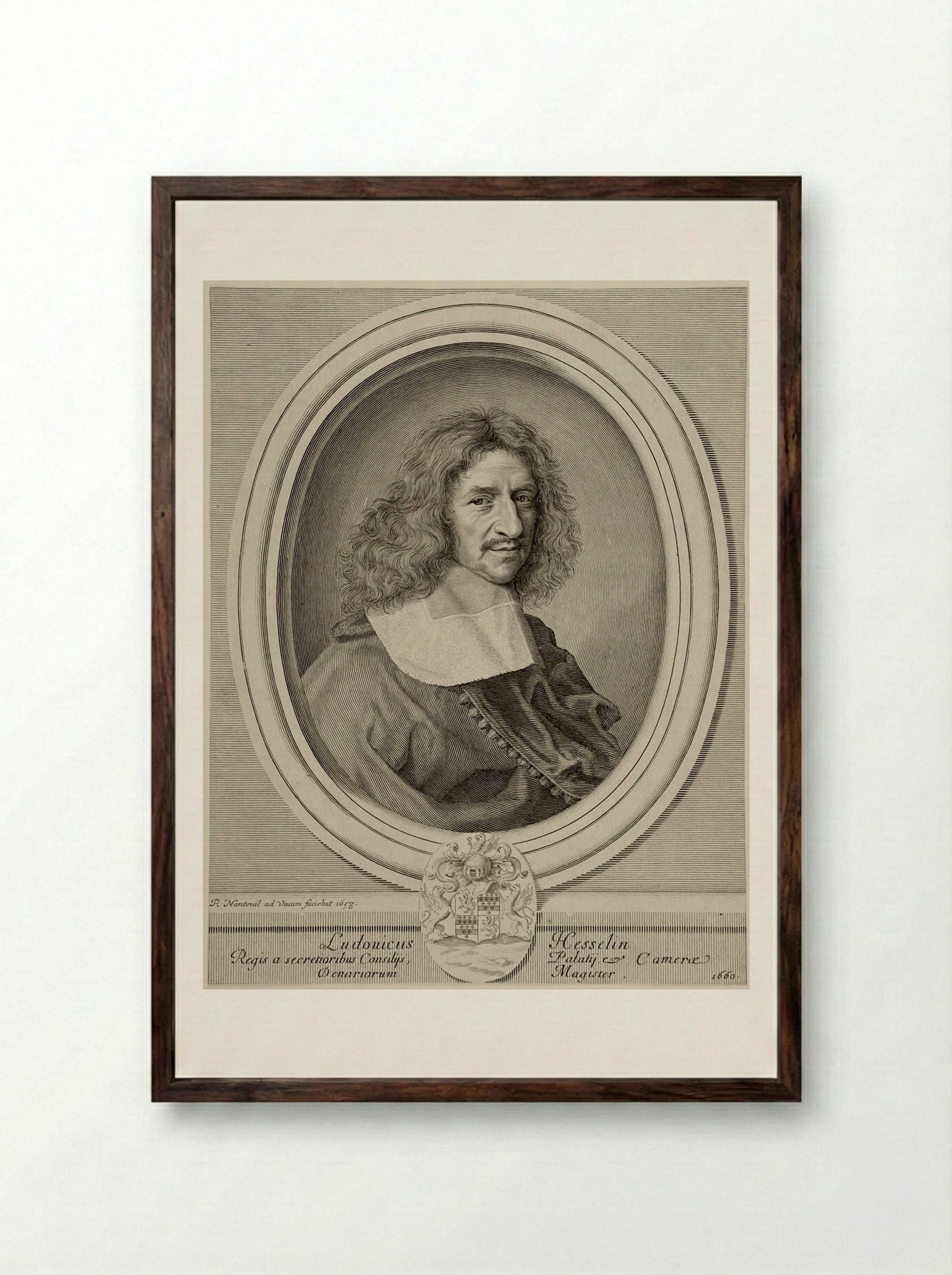Louis Hesselin - Robert Nanteuil - Framed Print Dark Wood