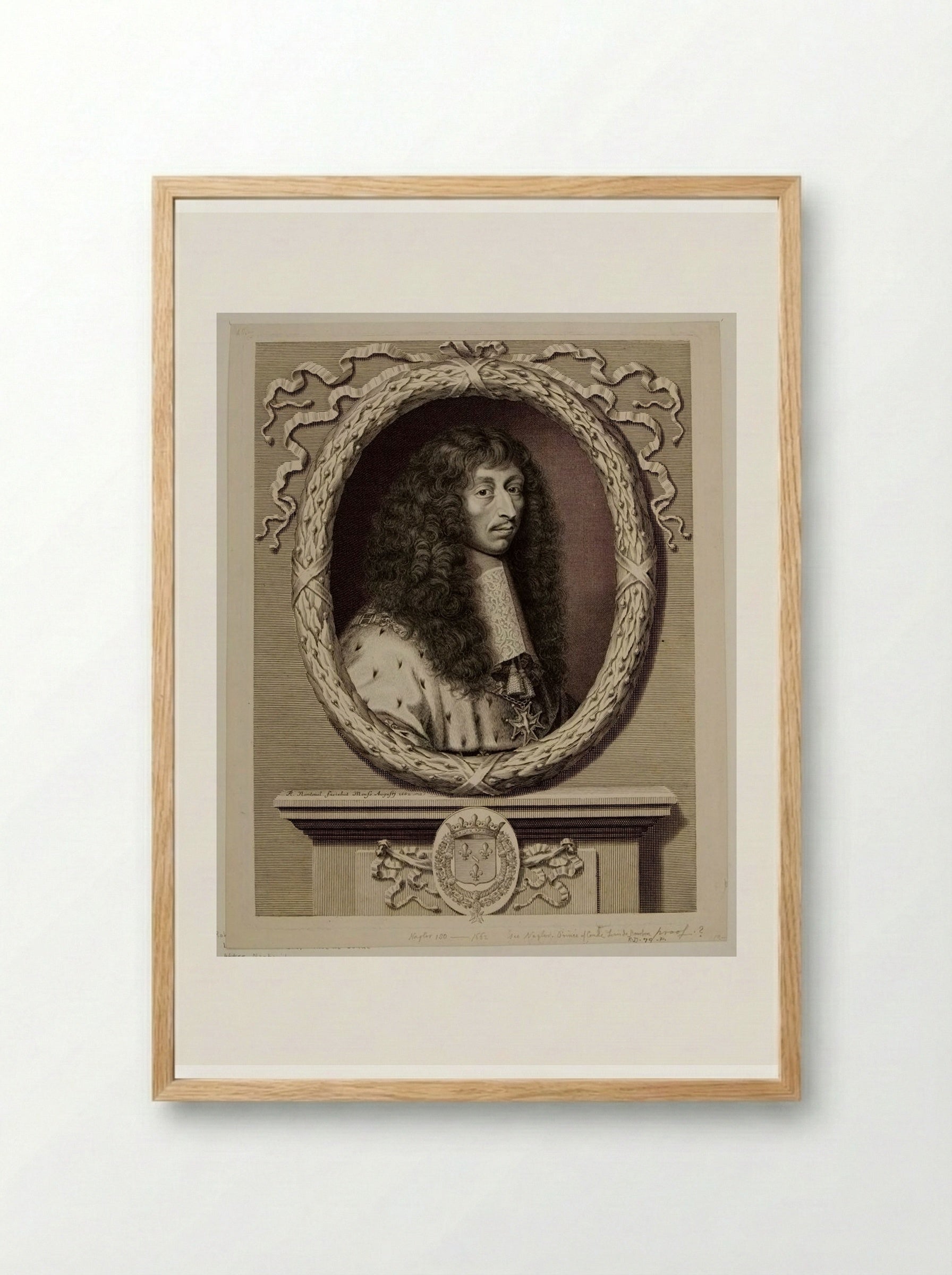 Louis II de Bourbon, Prince de Condé - Robert Nanteuil - Framed Print Wood